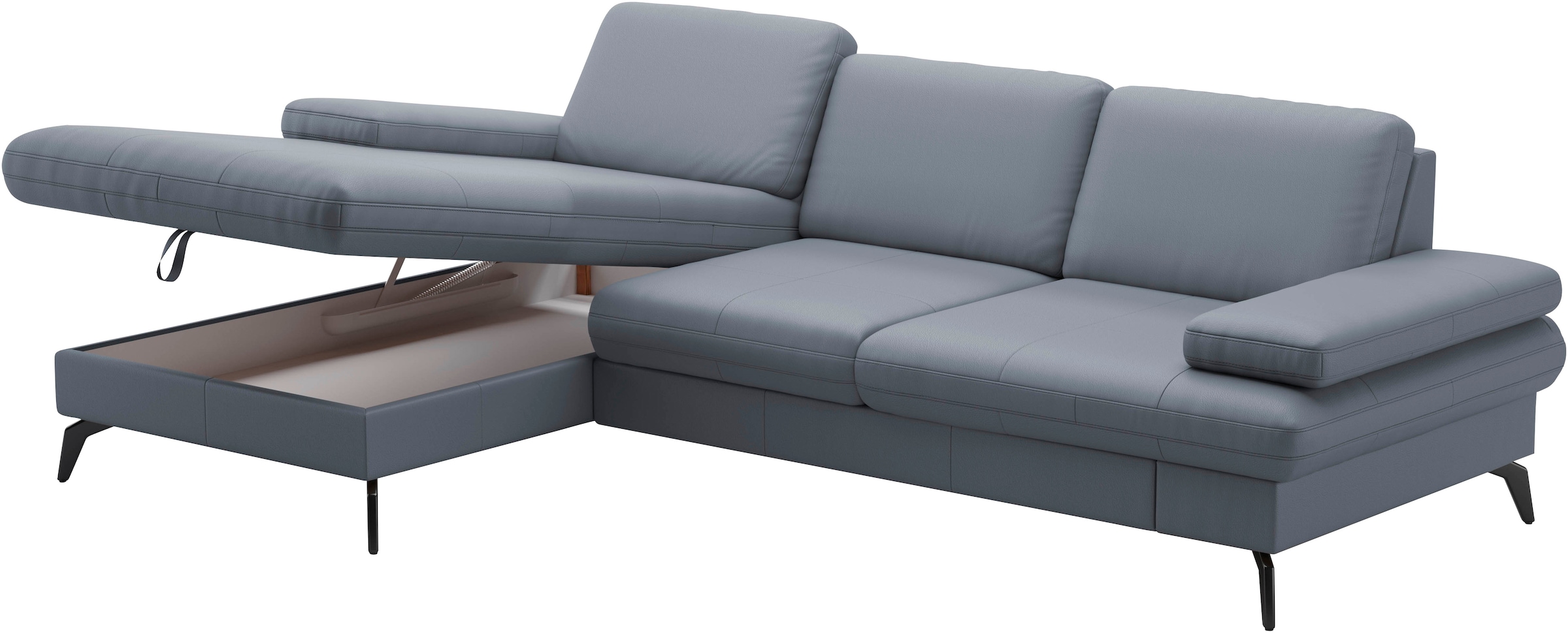 sit&more Ecksofa »Morris L-Form, inkl. Sitztiefenverstellung«, wahlweise mit Armteilverstellung, Bettfunktion & Bettkasten