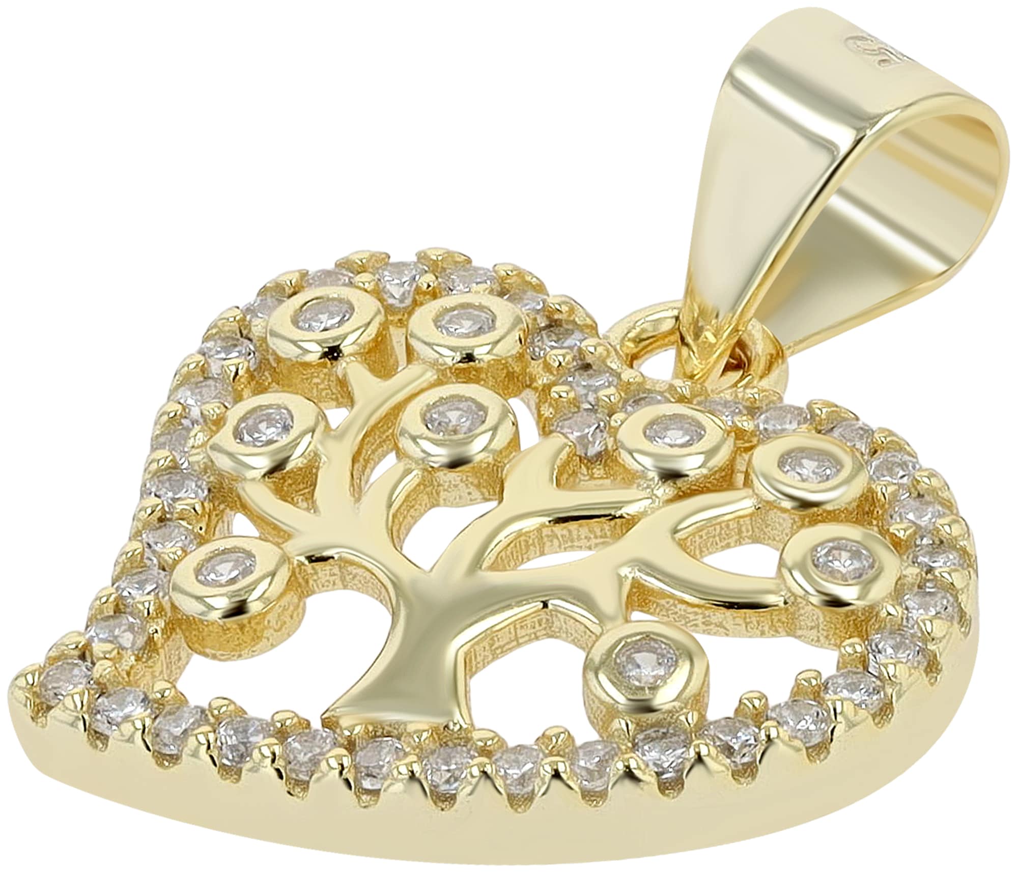 Adelia´s Herzanhänger »Damen Anhänger ¿ Herzanhänger aus 925 Silber mit Zirkonia«