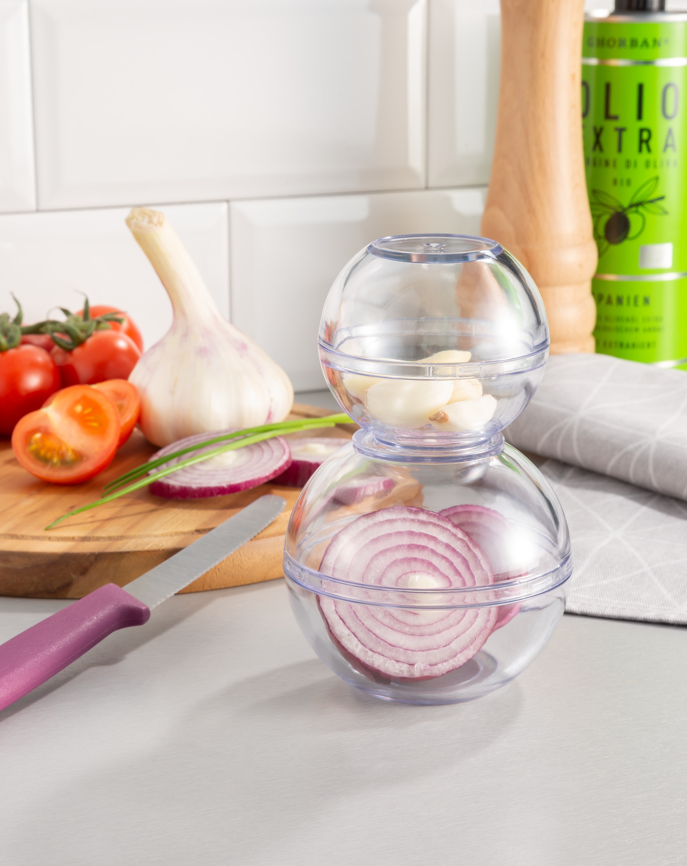 Ruco Frischhaltedose Set, 6 Stk. tlg. Frischhaltekugeln für Zwiebeln und Knoblauch