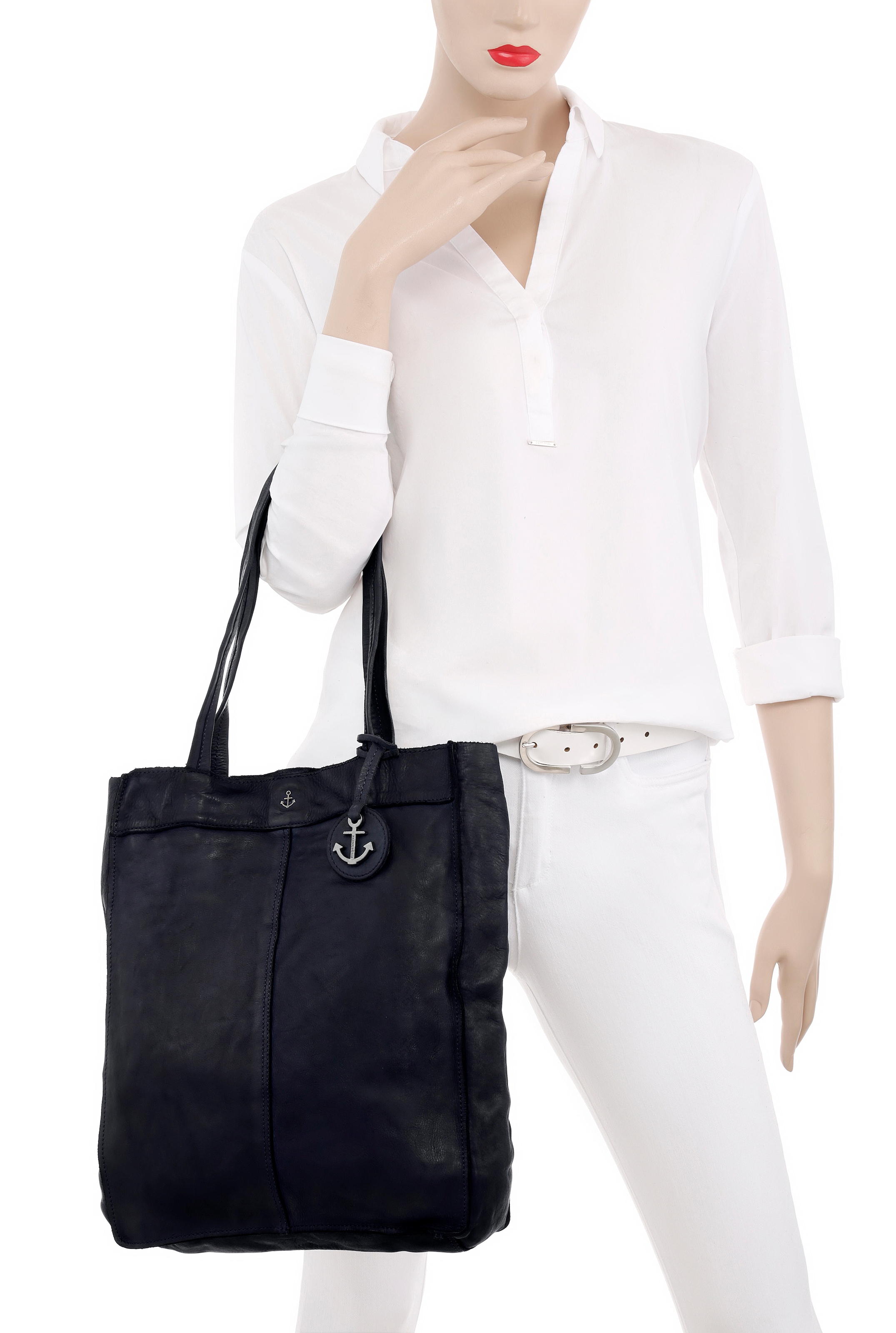 HARBOUR 2nd Shopper »Elbe 1«, aus Leder mit typischen Marken-Anker-Label und Schmuckanhänger