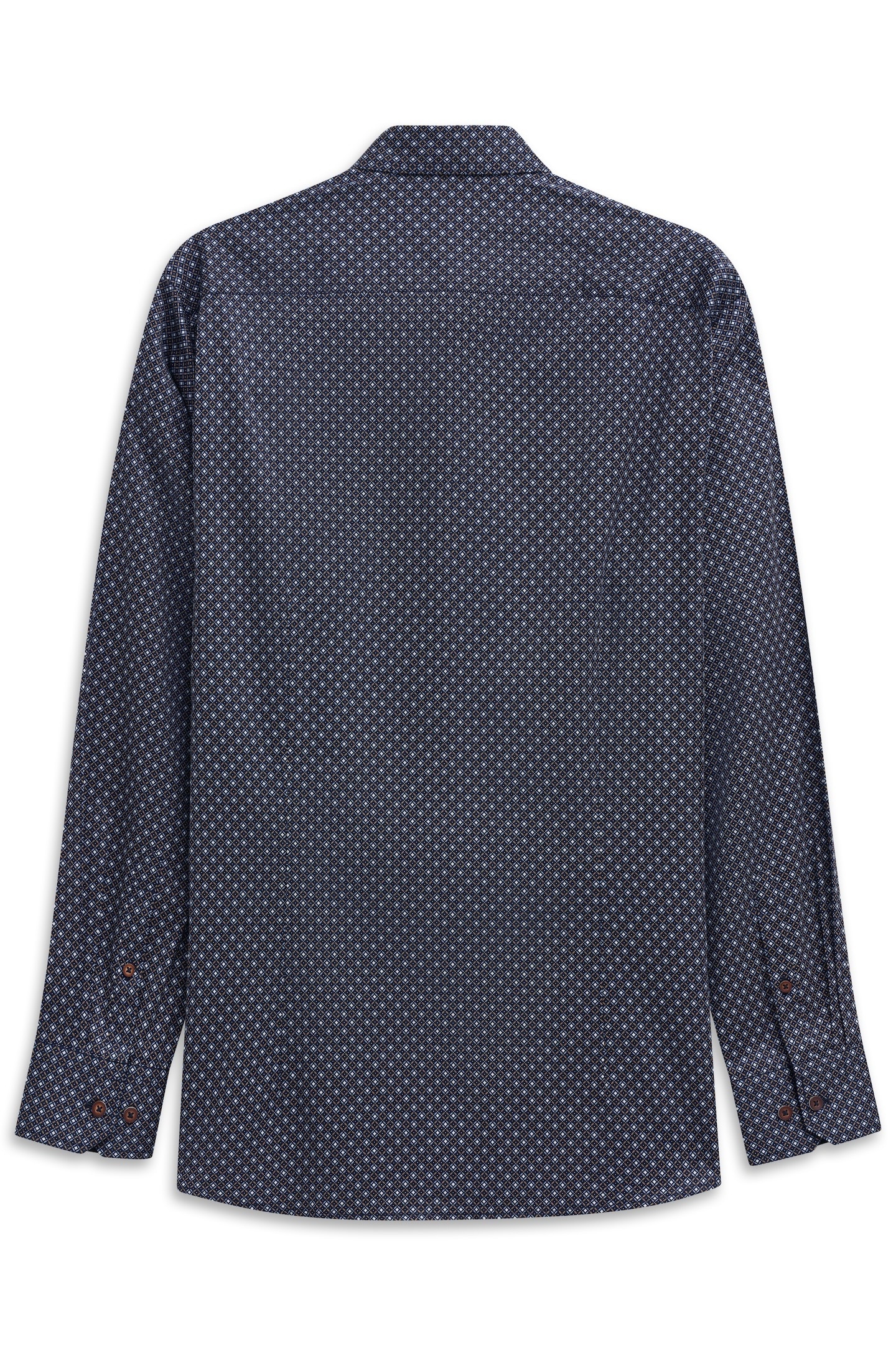 bugatti Langarmhemd »Satin Finish« mit Rauten-Muster und Easy-Care Funktion