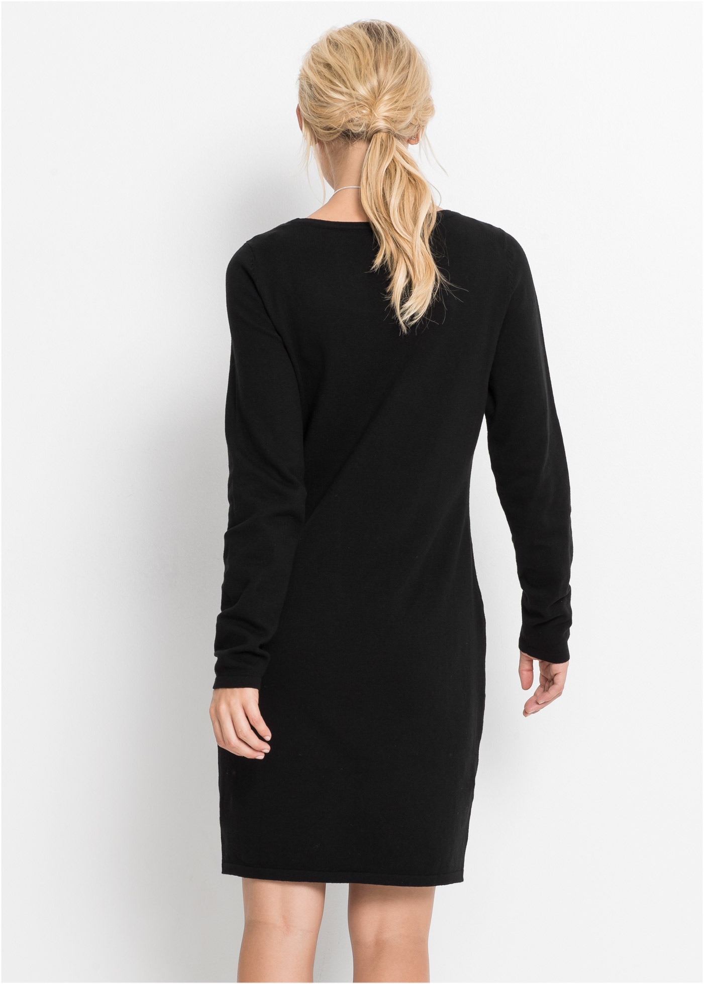 bonprix Strickkleid »Strickkleid« für den Alltag, aus Baumwolle und Polyamid, lockere Passform