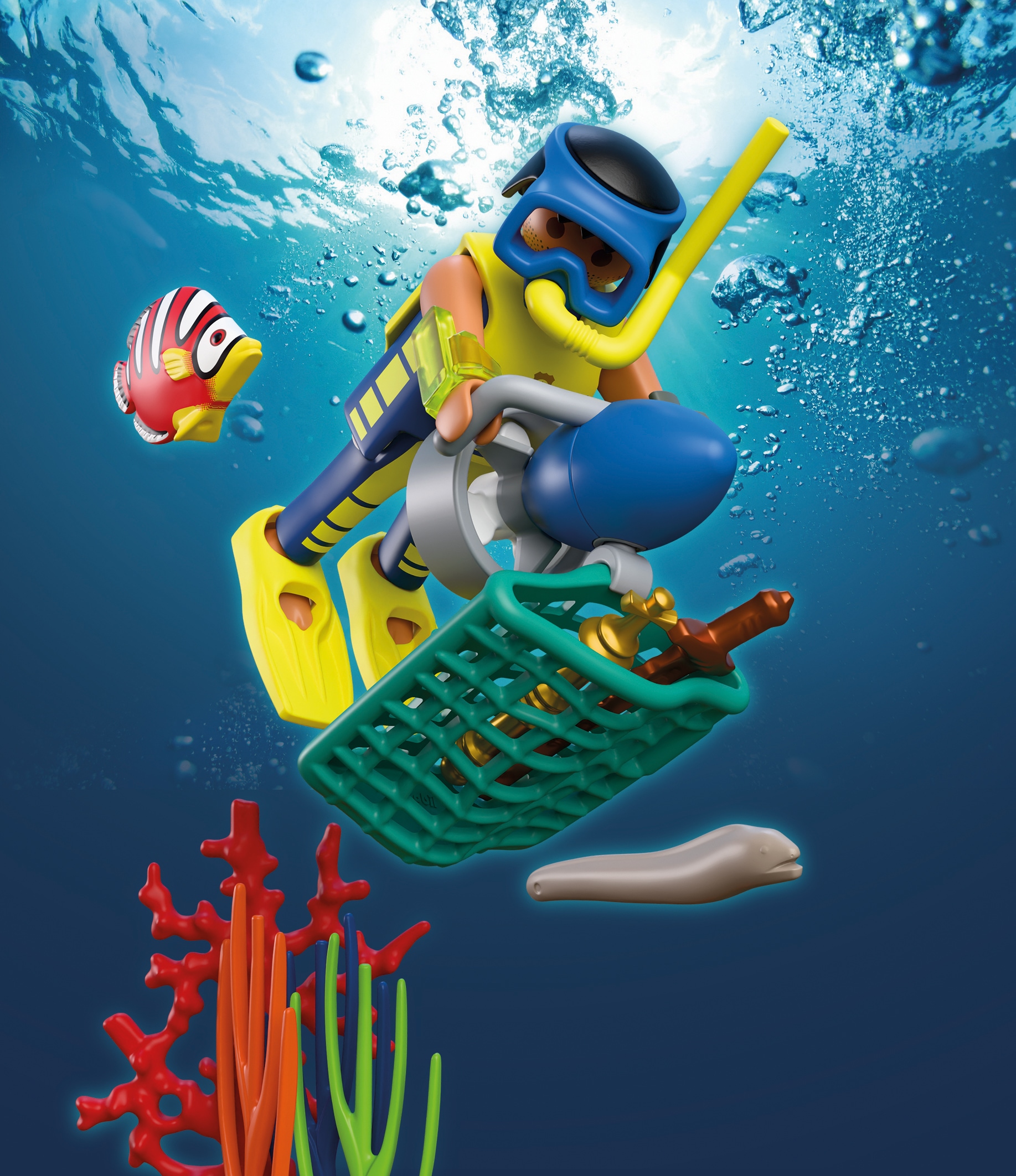 Playmobil® Konstruktions-Spielset »Polizeitaucher mit Schatz (72078), City Action« Made in Europe