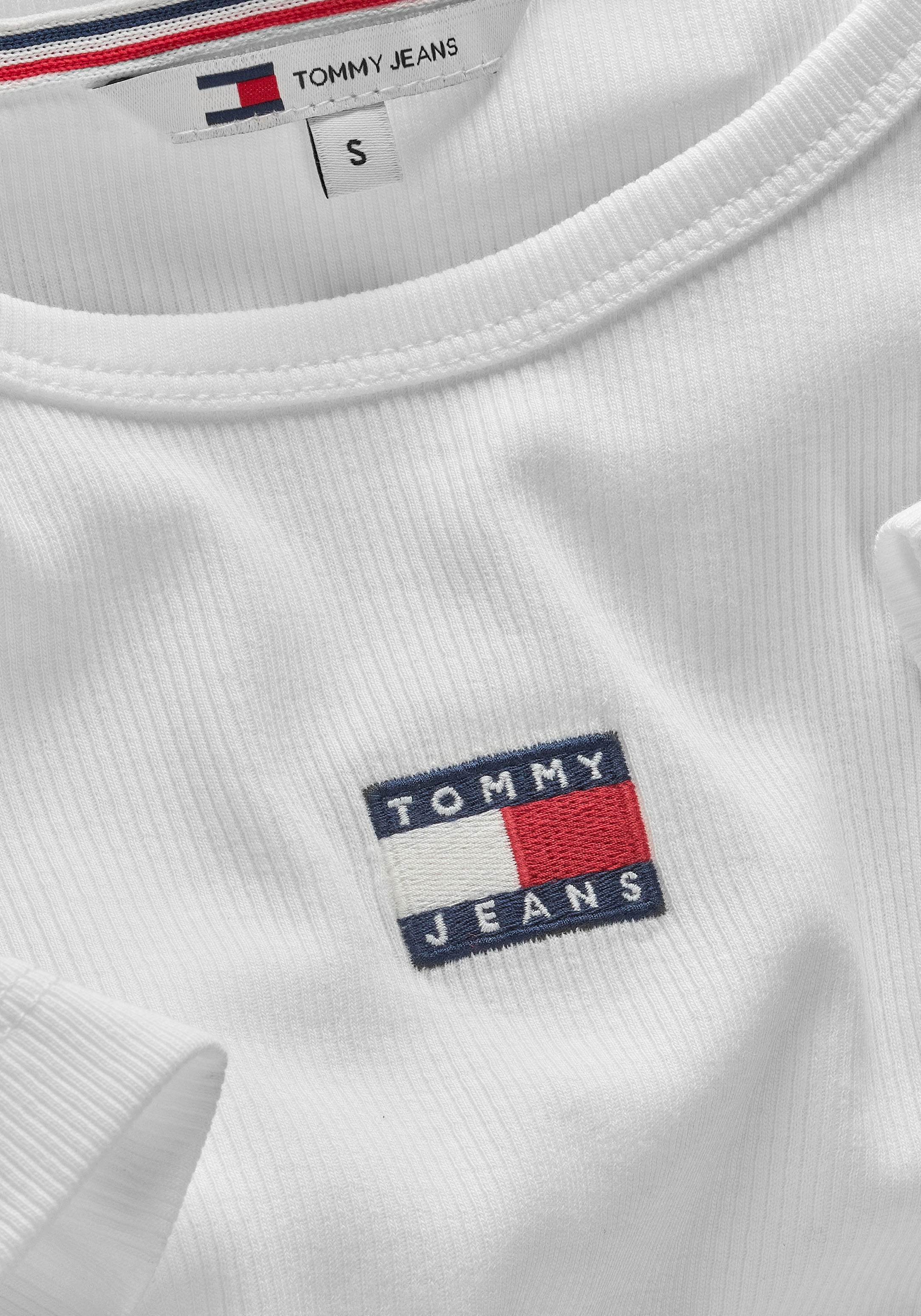 Tommy Jeans T-Shirt »TJW SLIM BADGE RIB TEE«, in Rippoptik