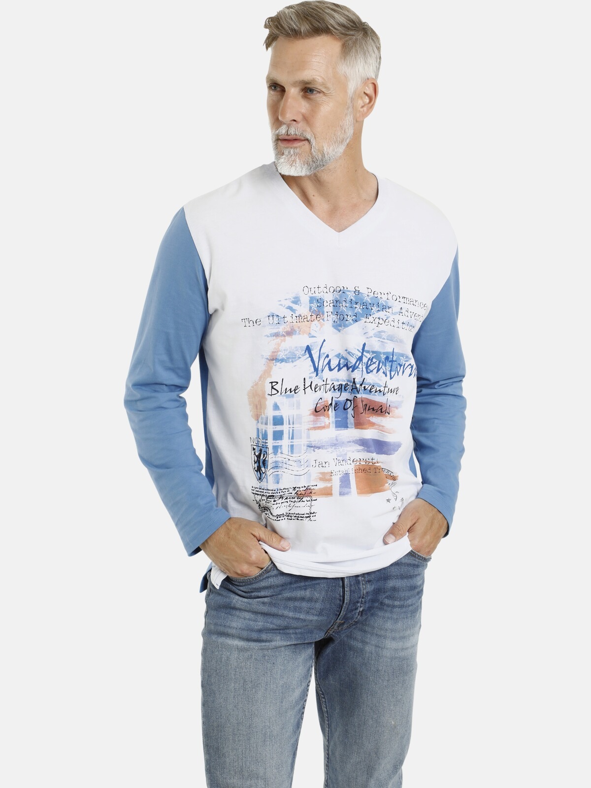 Jan Vanderstorm Langarmshirt »AKIM«, bequeme Passform, Comfort Fit