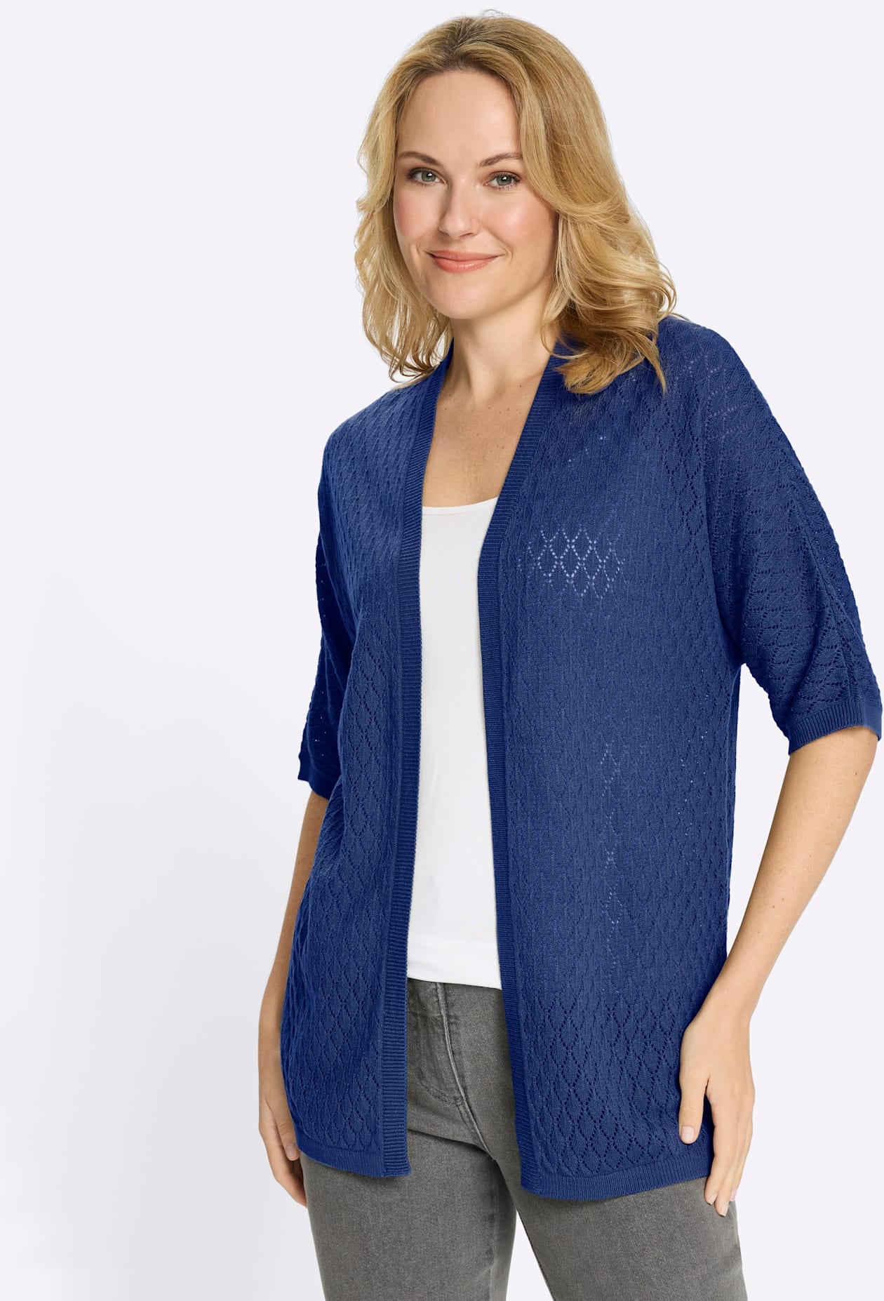 Classic Basics Ajourstrickjacke