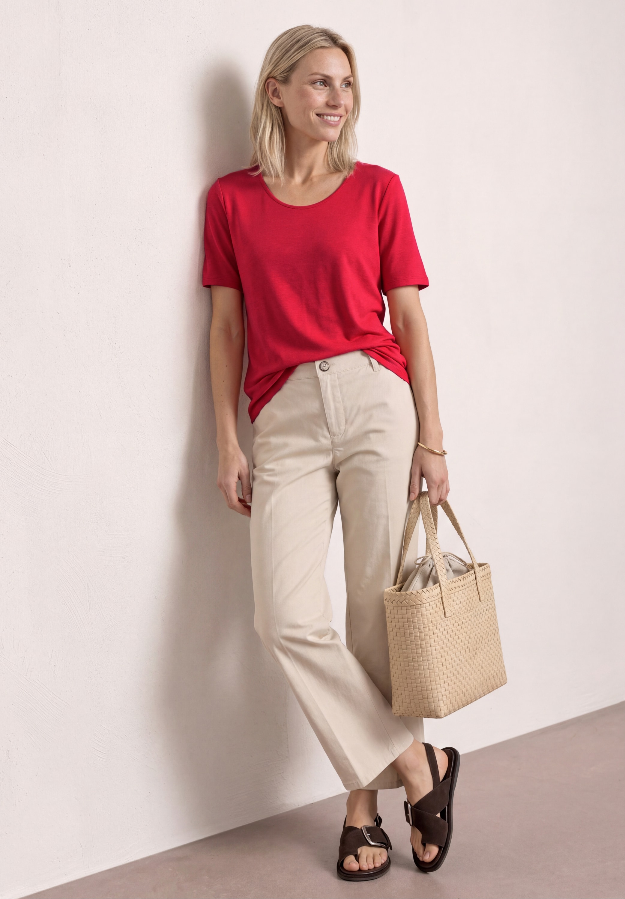 STREET ONE Kurzarmshirt Sommershirt mit Knotendetail