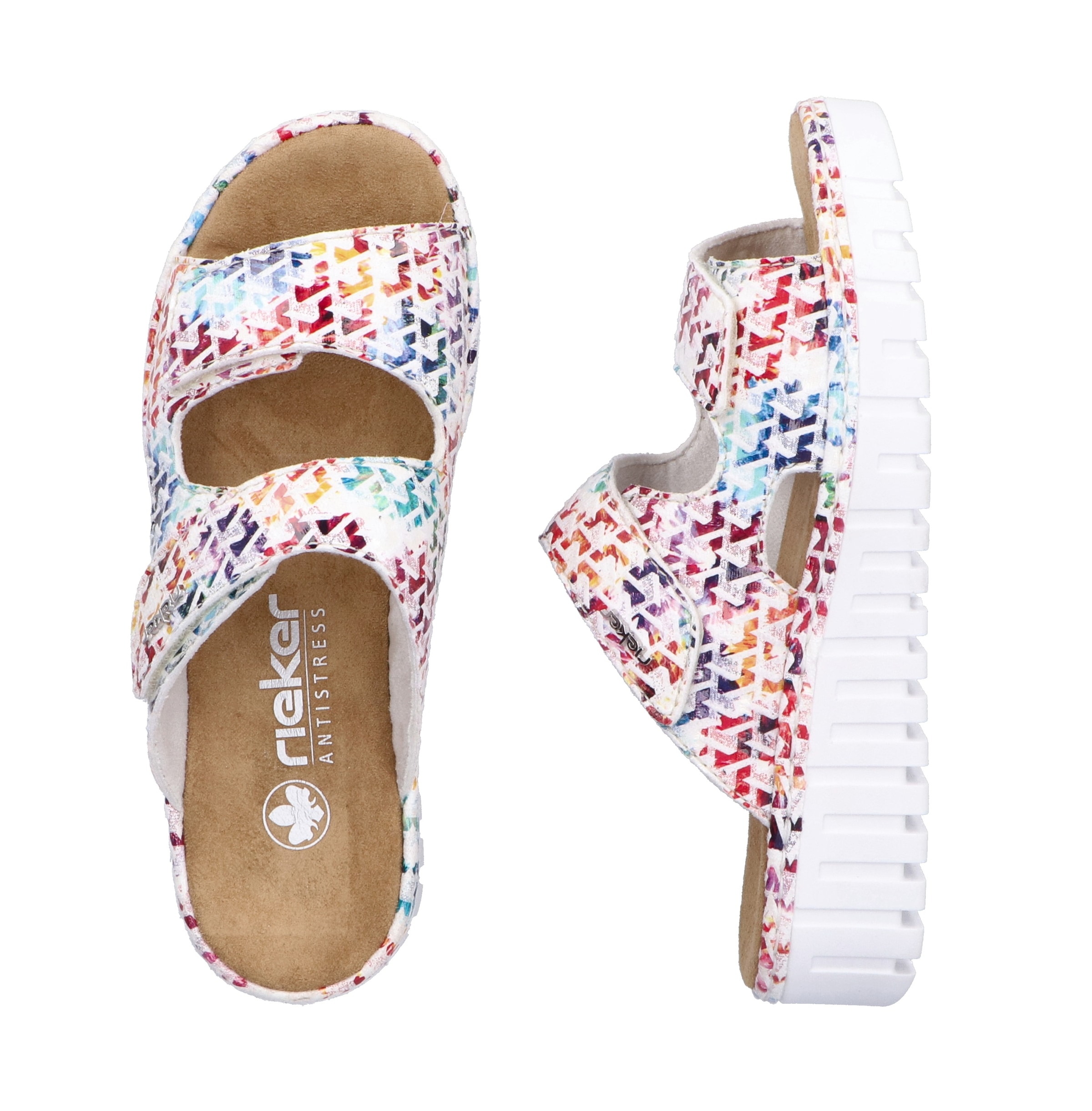 Rieker Pantolette, Sommerschuh, Schlappen, Hausschuh mit modischer Plateausohle