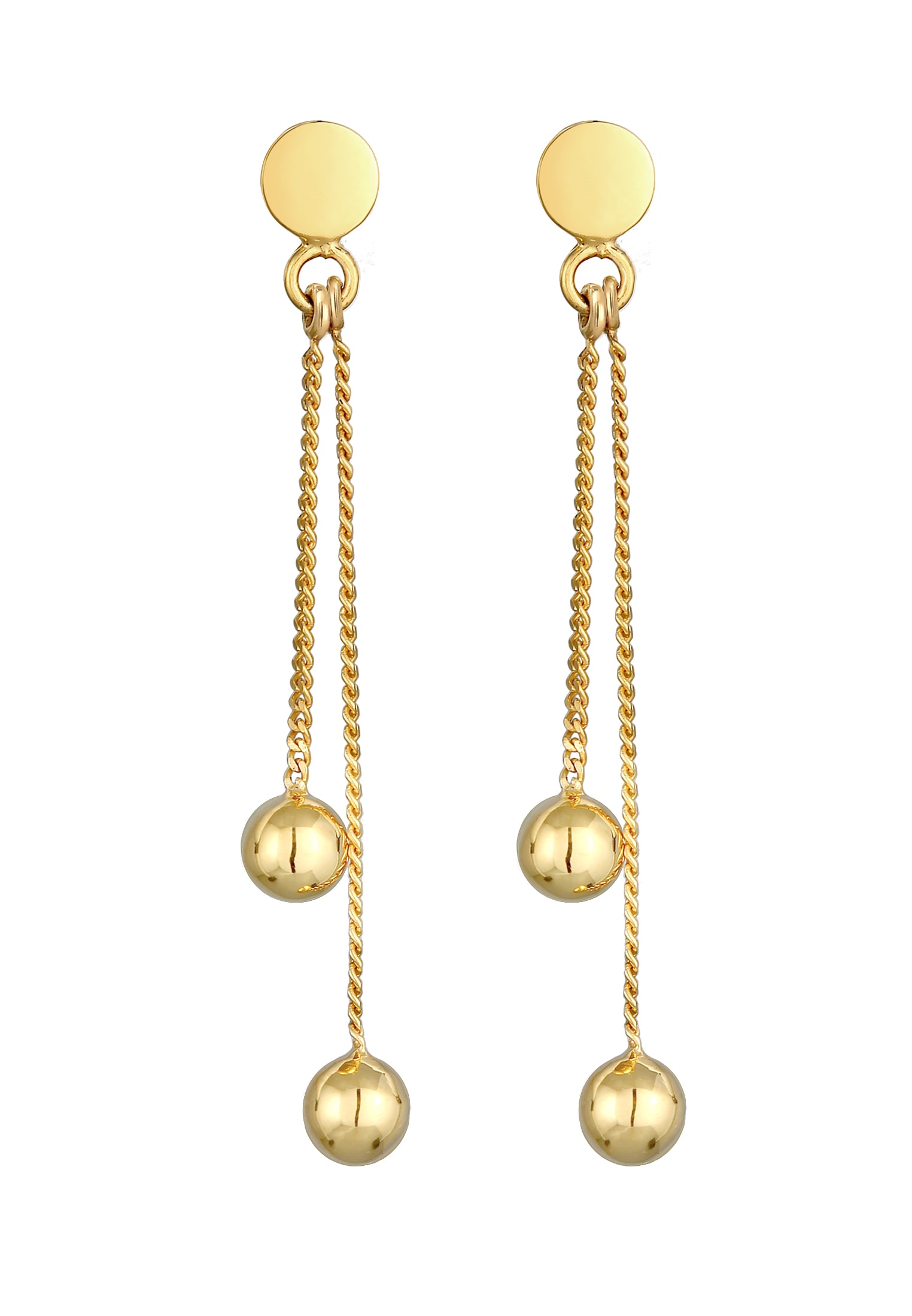 Elli Paar Ohrhänger »Ohrringe Stecker Plättchen Kugel Kette Geo Style 925 Silber«