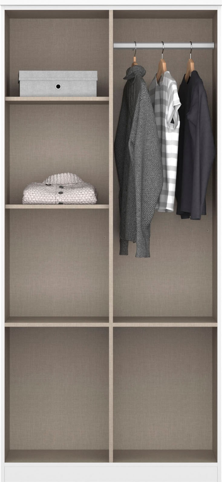 rauch Kleiderschrank »Kleiderschrank Schrank Garderobe deckenhoher Schrank BREMEN« optional mit Spiegel, Breiten: 91/136/181 cm, Höhe: 199 cm,  in vielen Farbvariationen, inkl. Kranzblende MADE IN GERMANY