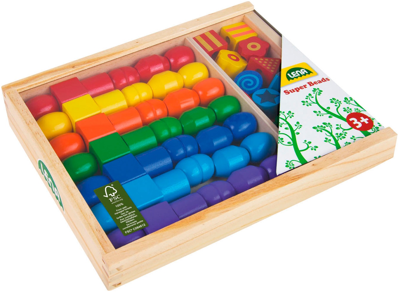 Lena® Kreativset »Super Beads Holzfädelperlen«, FSC® - schützt Wald - weltweit