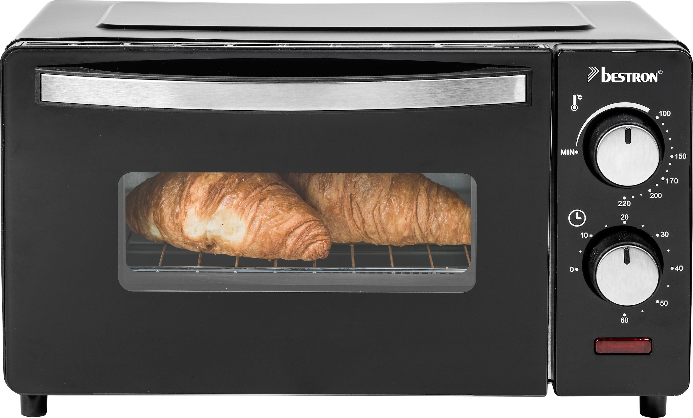 bestron Minibackofen »AOV9 kompaktes Gerät«, 800 Watt, Schwarz