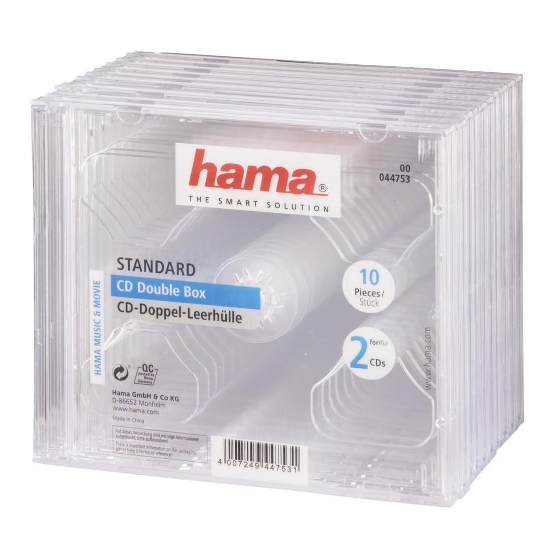 Hama CD-Hülle »CD Doppel Leerhülle Standard, 10er-Pack, Transparent Schutzhülle Cover«