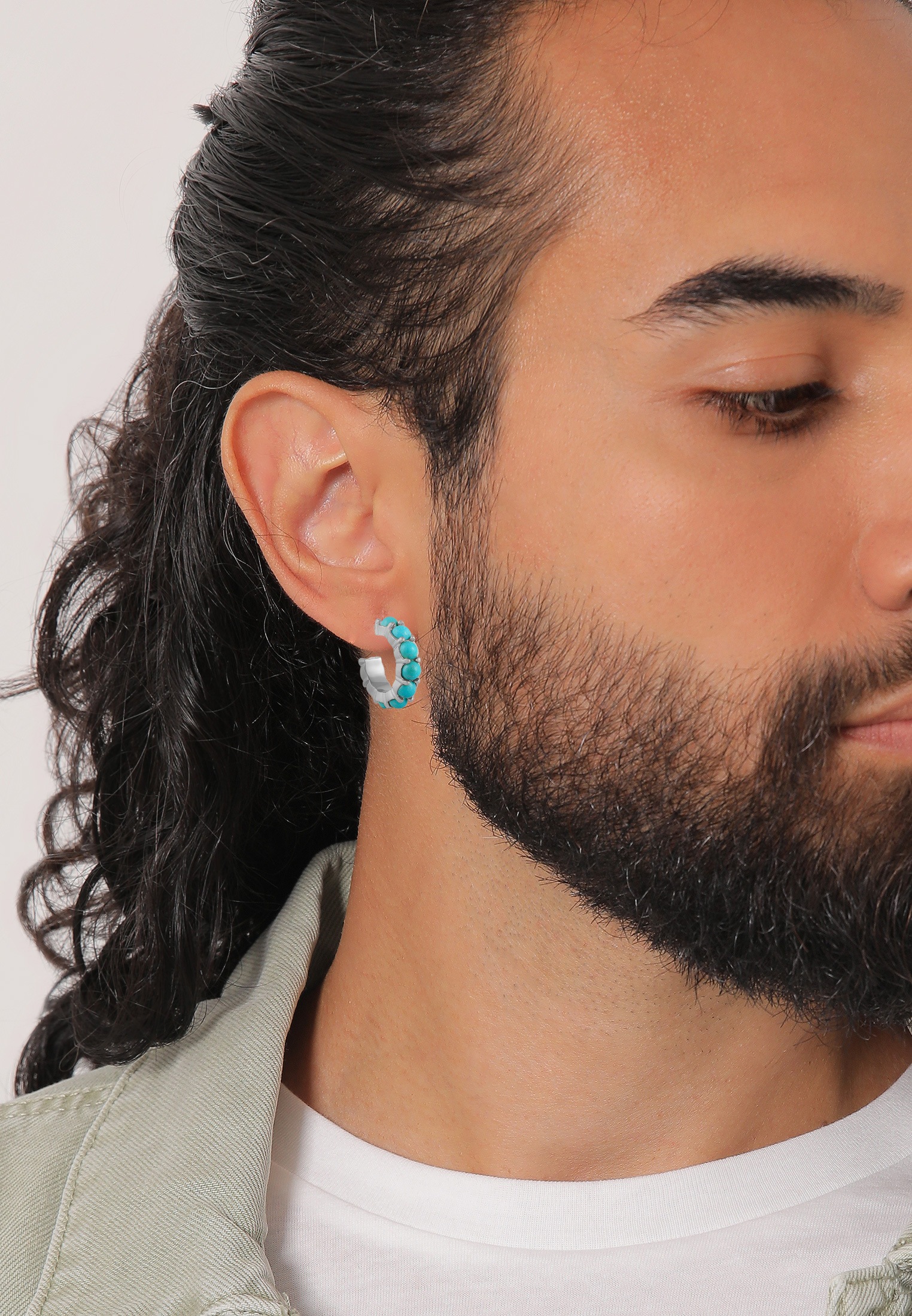 Kuzzoi Paar Ohrstecker »Ohrringe Creolen Türkis Howlith Boho Vintage 925 Silber«