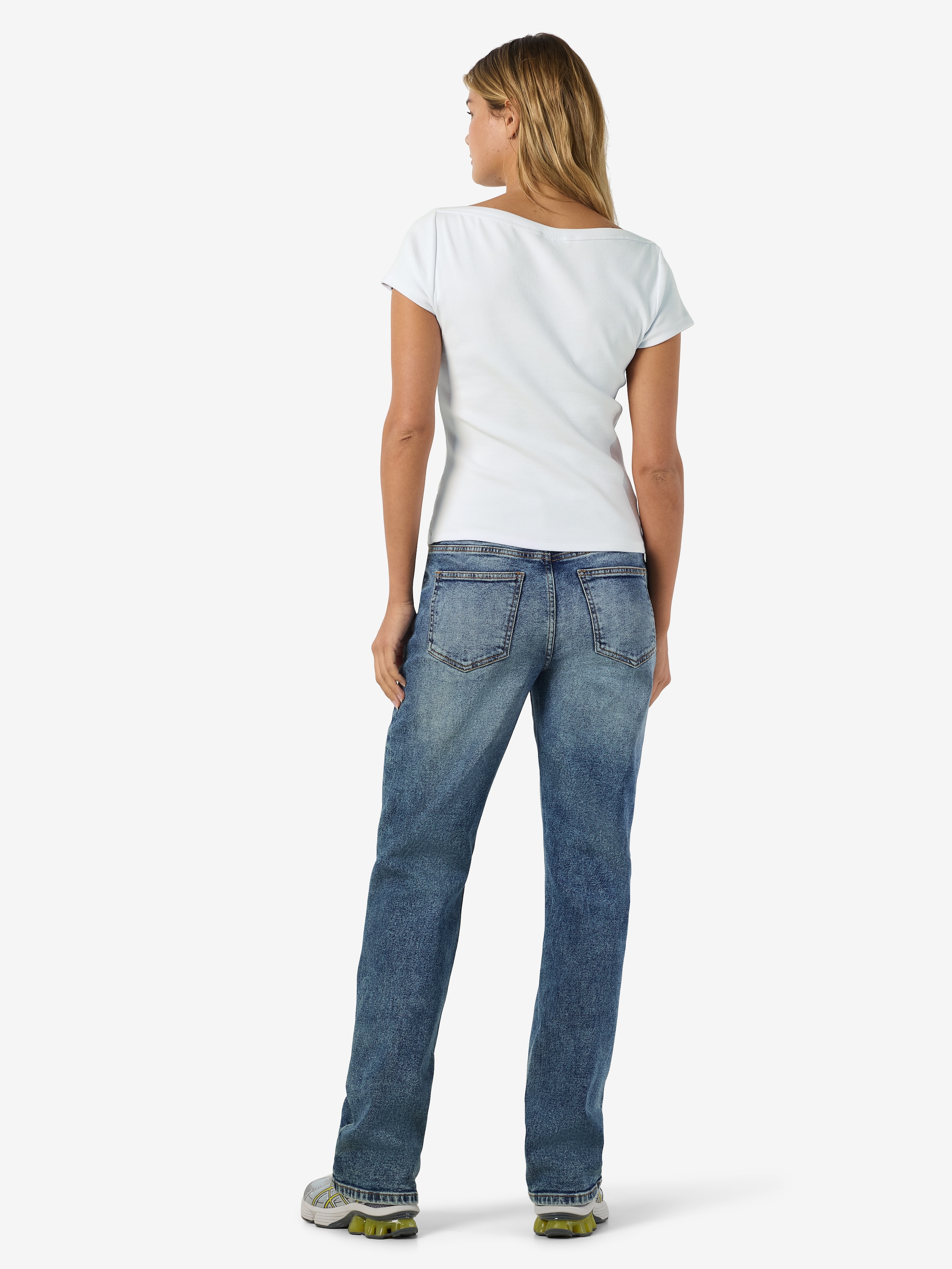 Noisy may Kurzarmshirt »NMMAYA S/S BOATNECK TOP NOOS« Baumwollmischung, regular fit