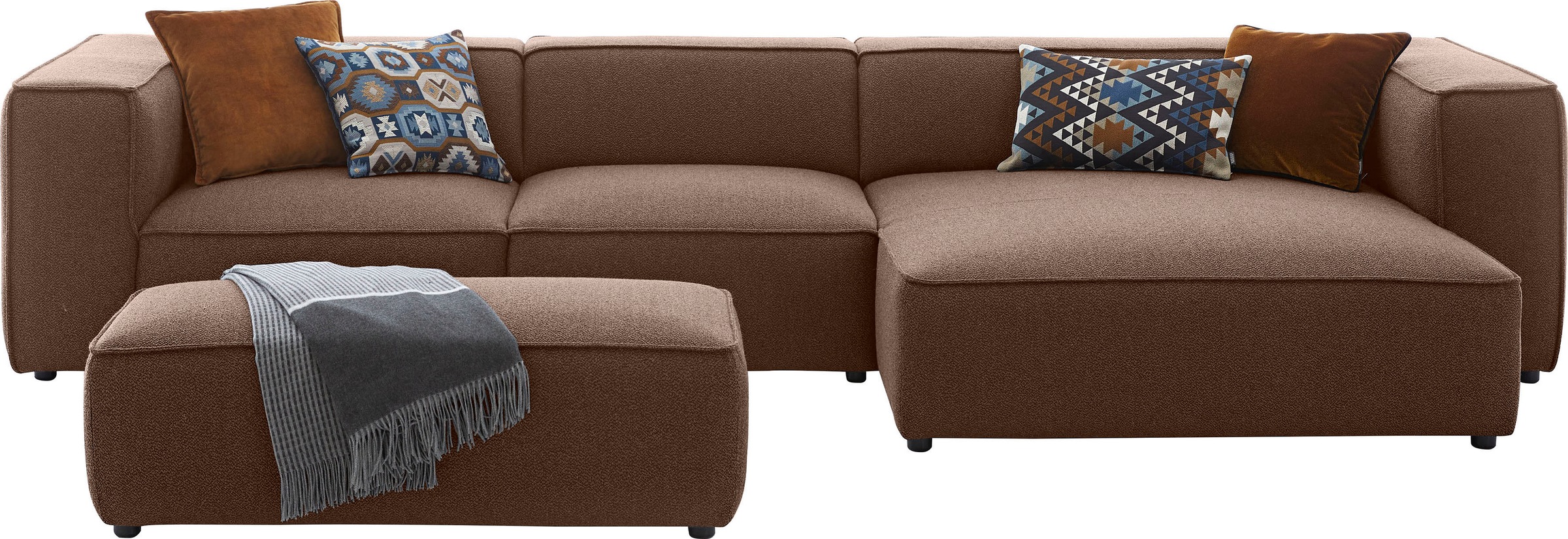 W.SCHILLIG Ecksofa »around-the-block« mit eleganter Biese, mit Federkern, Breite 341 cm