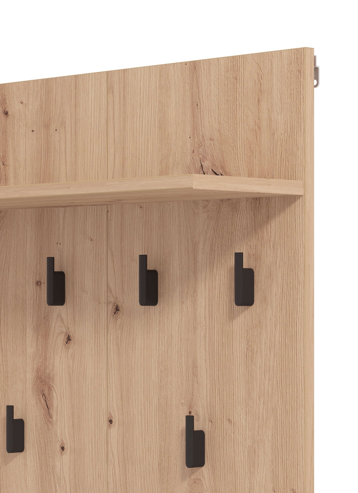 INOSIGN Garderoben-Set »Landes, Flurmöbel, Breite 189 cm, in Artisan Eiche mit Streifen«, (Komplett-Set, 5 St.), (Set, 5-St) inkl. 2 Schränke, Sitzbank, Garderobenpaneel und Spiegel