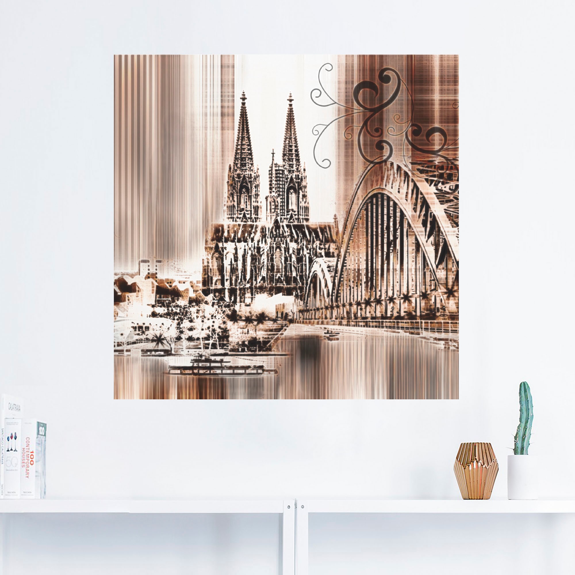 Artland Wandbild »Köln Skyline Collage VI«, Architektonische Elemente, (1 St.), als Leinwandbild, Wandaufkleber in verschied. Größen