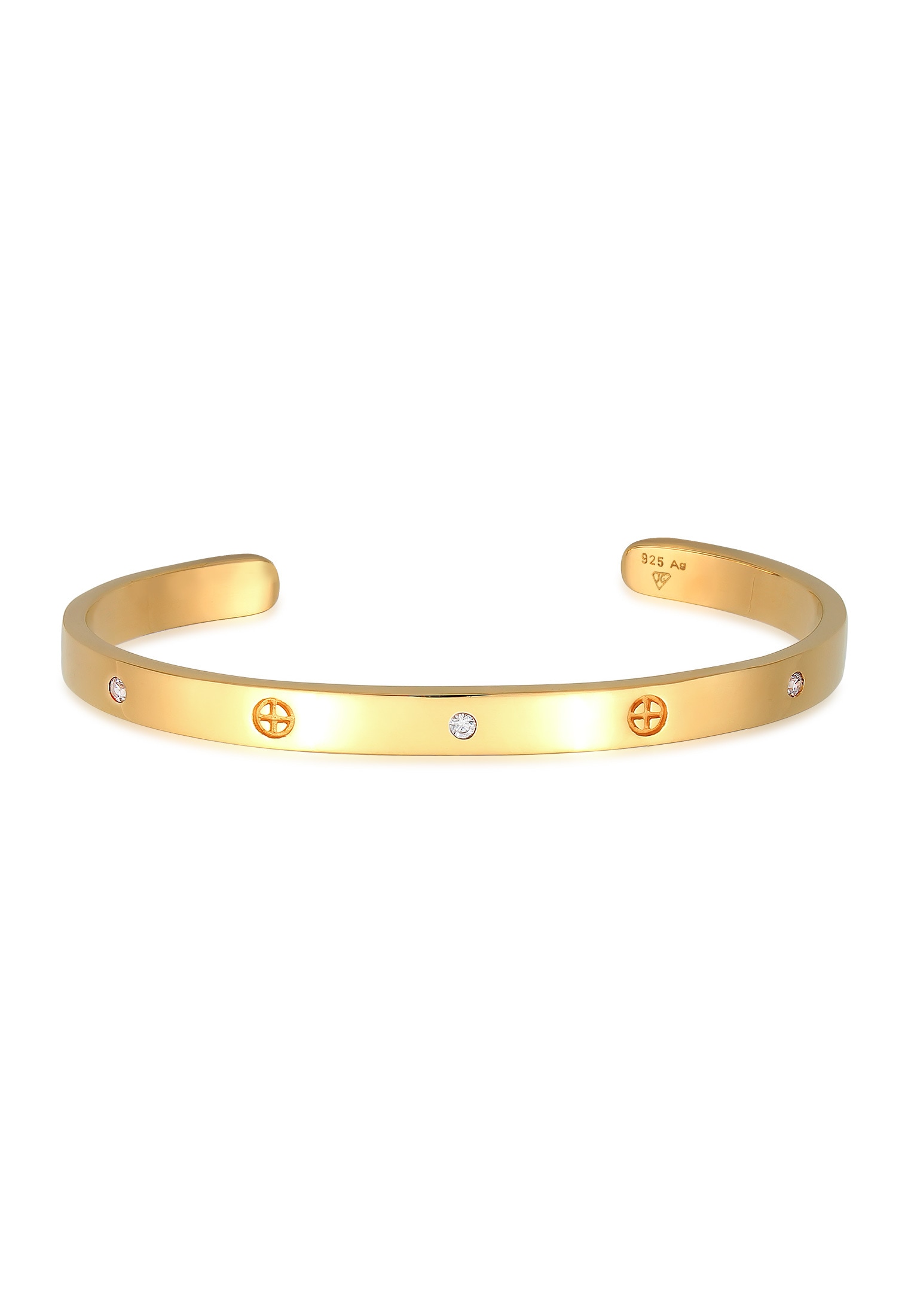 Armreif »Armband Geo Bangle Kreuz Minimal Zirkonia 925 Silber«