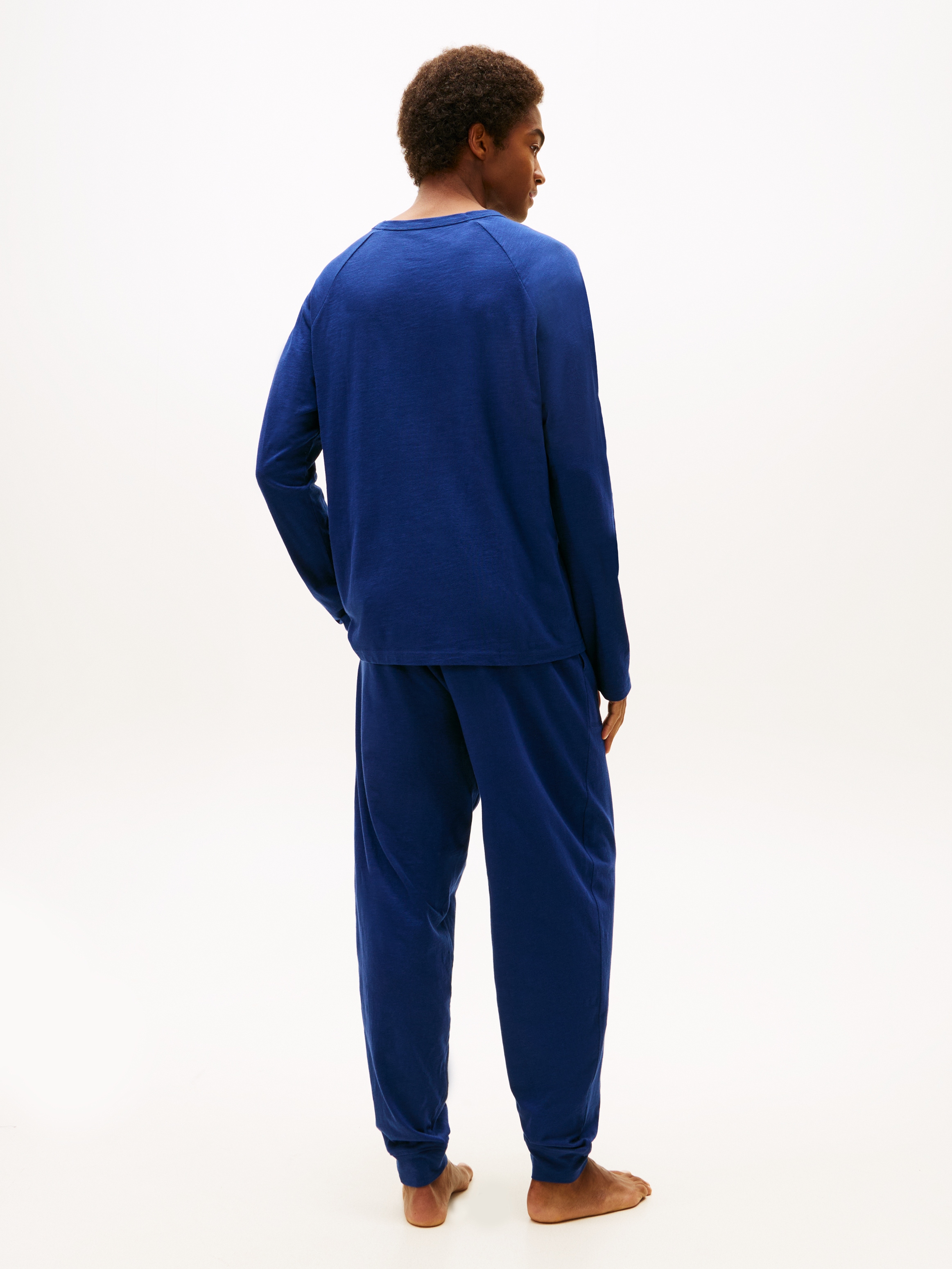Tommy Hilfiger Underwear Schlafanzug »JERSEY PYJAMA SET CUFFED« Bündchen am Bein, Raglanärmel, normale Passform, mit Struktur