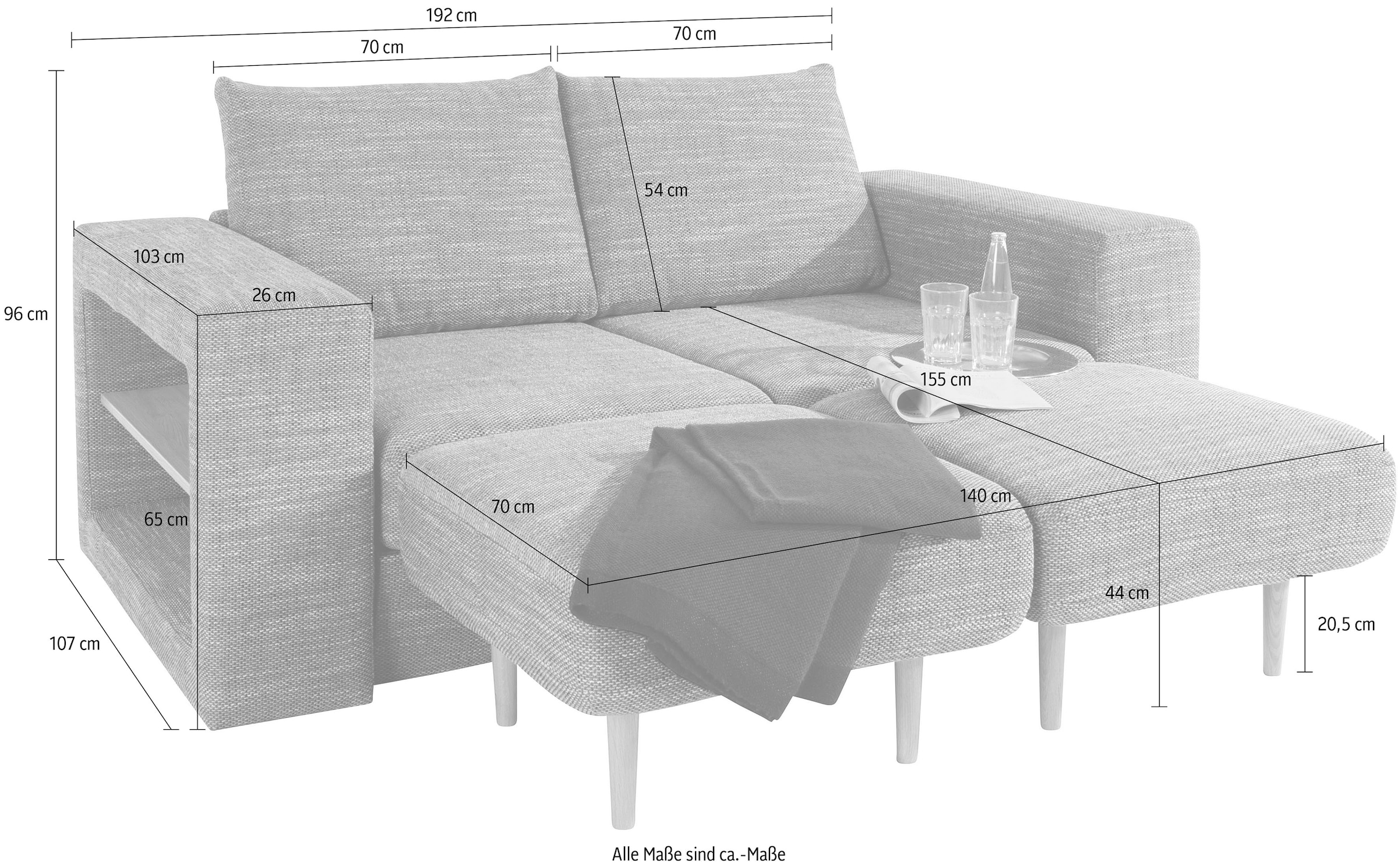 LOOKS by Wolfgang Joop 2,5-Sitzer »Looksvb« Verwandlungssofa: aus Sofa wird Sofa mit 2 Hockern, mit Regalfunktion