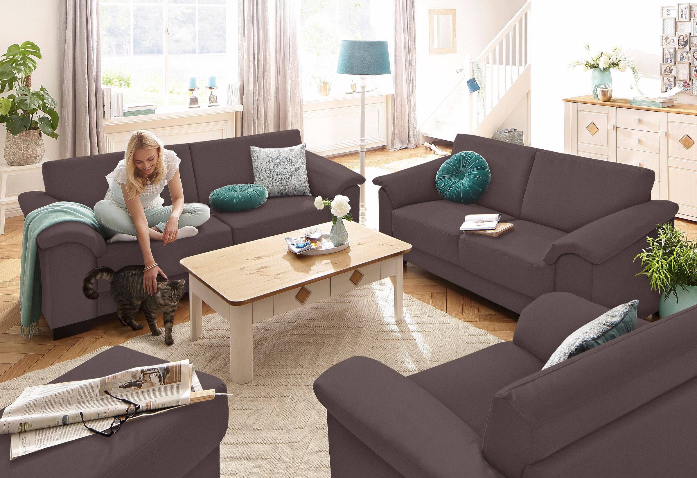 Home affaire Sitzgruppe »Anna«, (Set, 2 St.), 2-Sitzer und 3-Sitzer