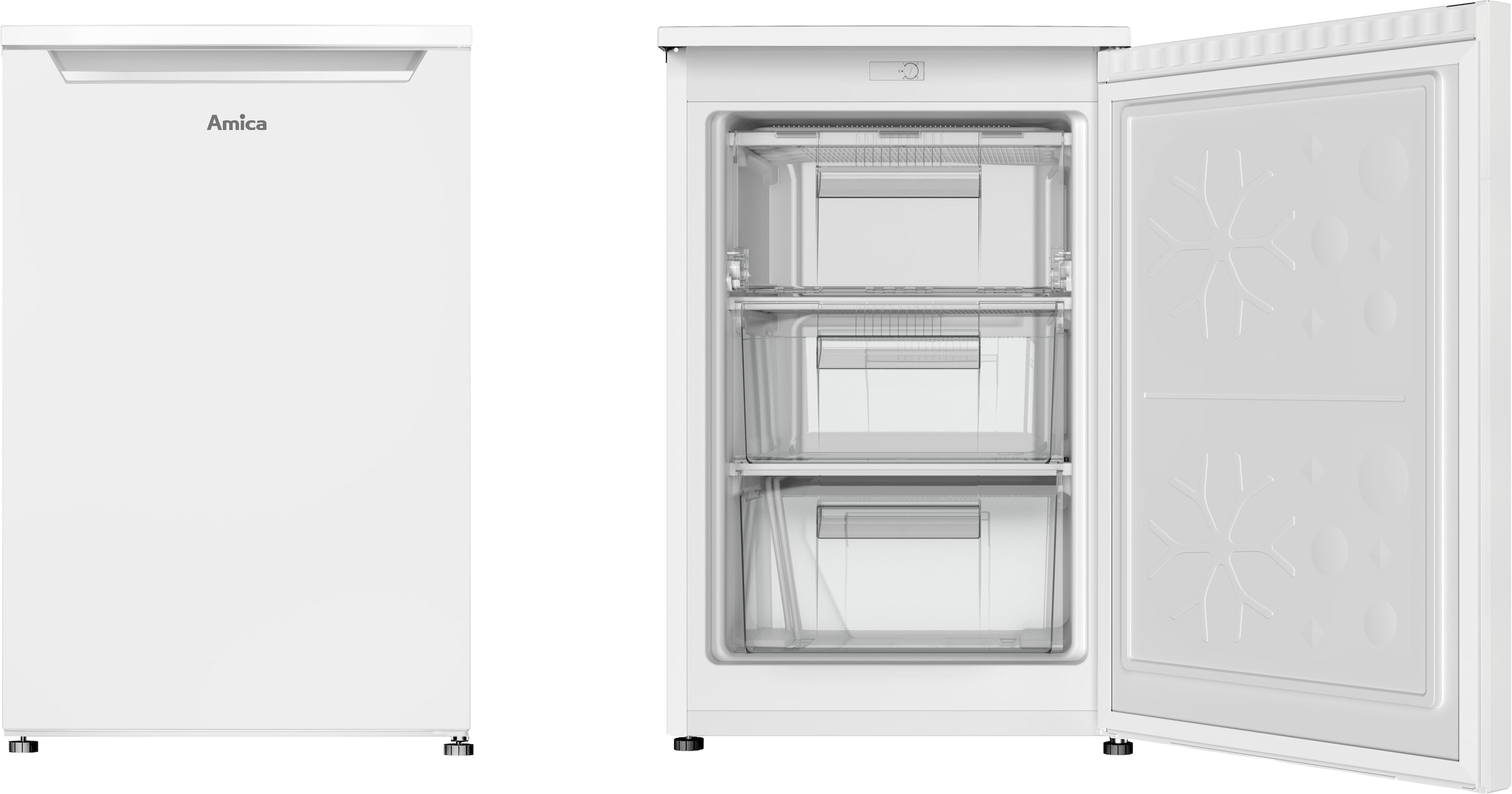 Amica Gefrierschrank »GS 321 101 W« 85 cm hoch 55 cm breit Leise Power für Tiefkühlvorräte – passt in jede Ecke