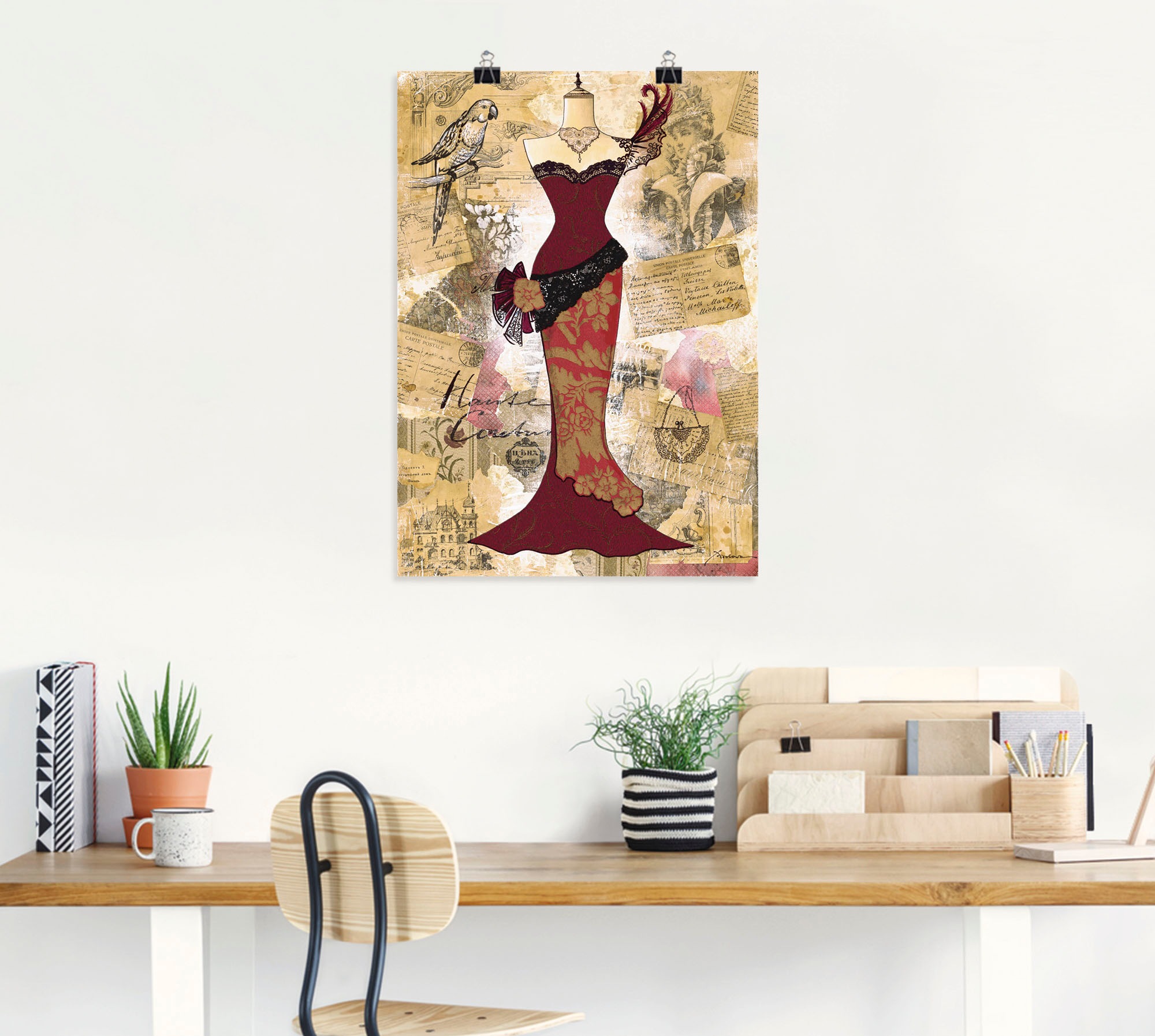 Artland Wandbild »Antikes Kleid - Collage«, Mode, (1 St.), als Alubild, Outdoorbild, Leinwandbild, Poster in verschied. Größen