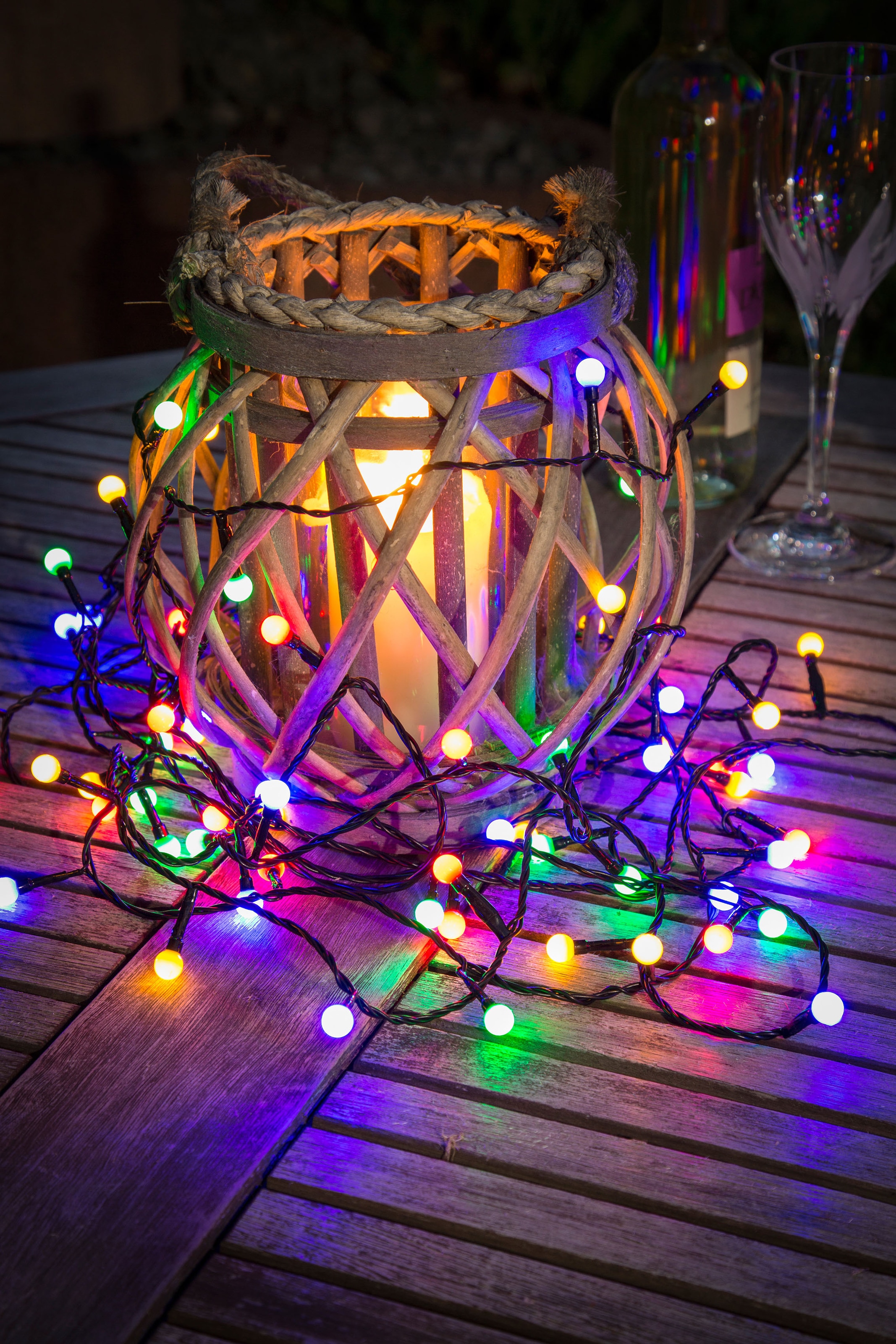 KONSTSMIDE LED-Lichterkette, 80 St.-flammig, LED Globelichterkette, runde Dioden, 80 bunte Dioden