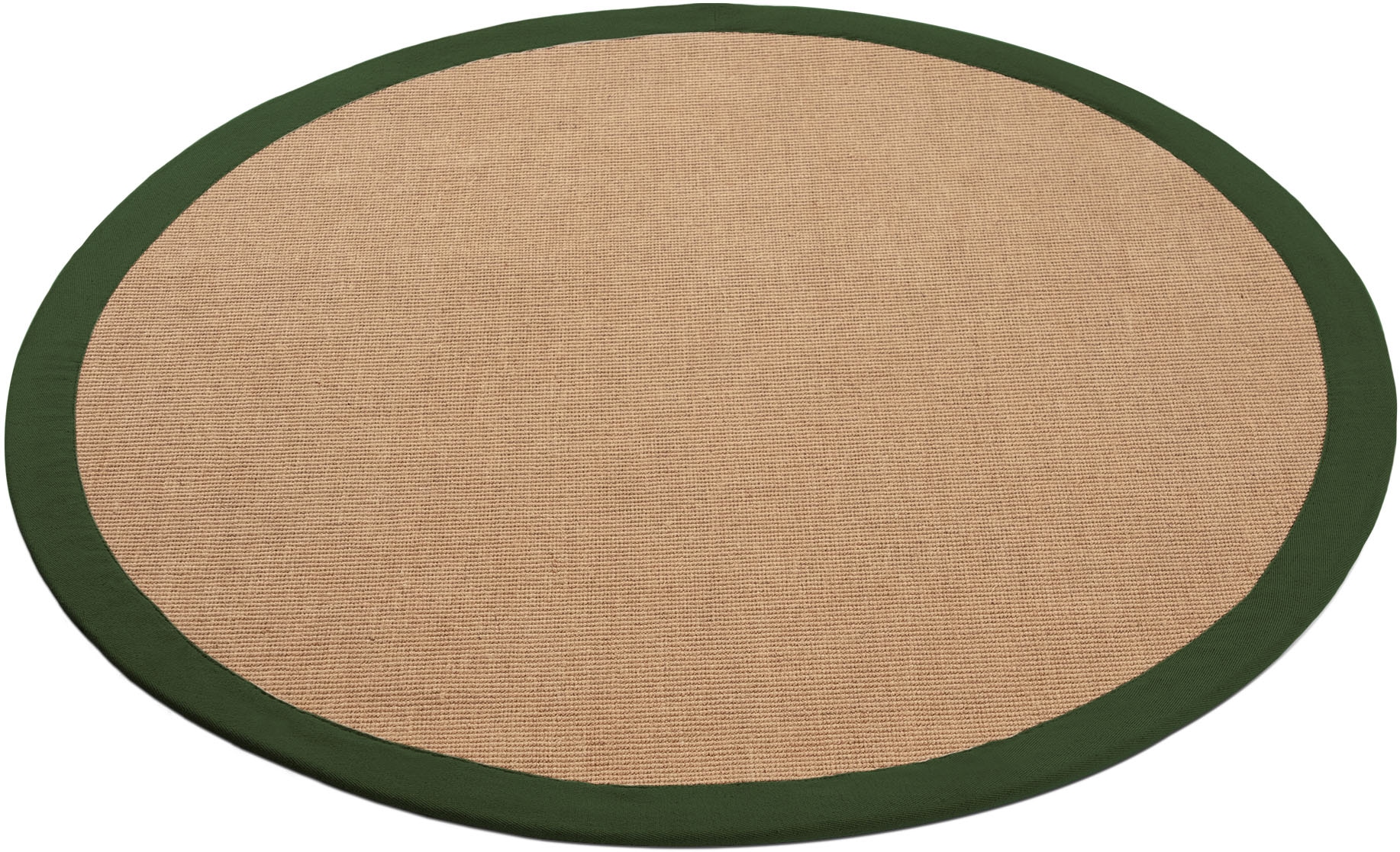 carpetfine Sisalteppich »Sisal«, rund, 5 mm Höhe, mit farbiger Bordüre, Anti-Rutsch Rückseite