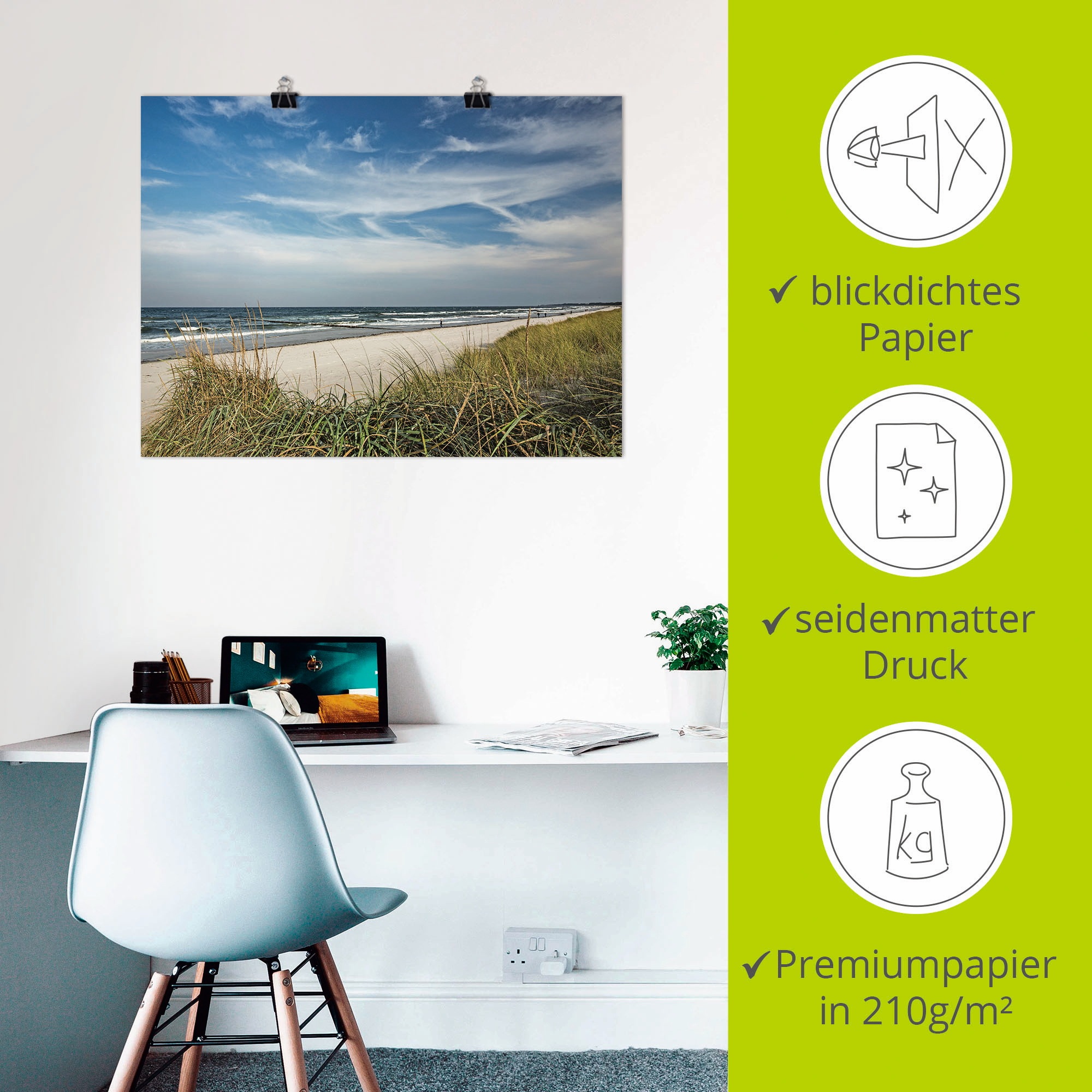 Artland Wandbild »Urlaubfeeling«, Strand, (1 St.), als Leinwandbild, Poster in verschied. Größen