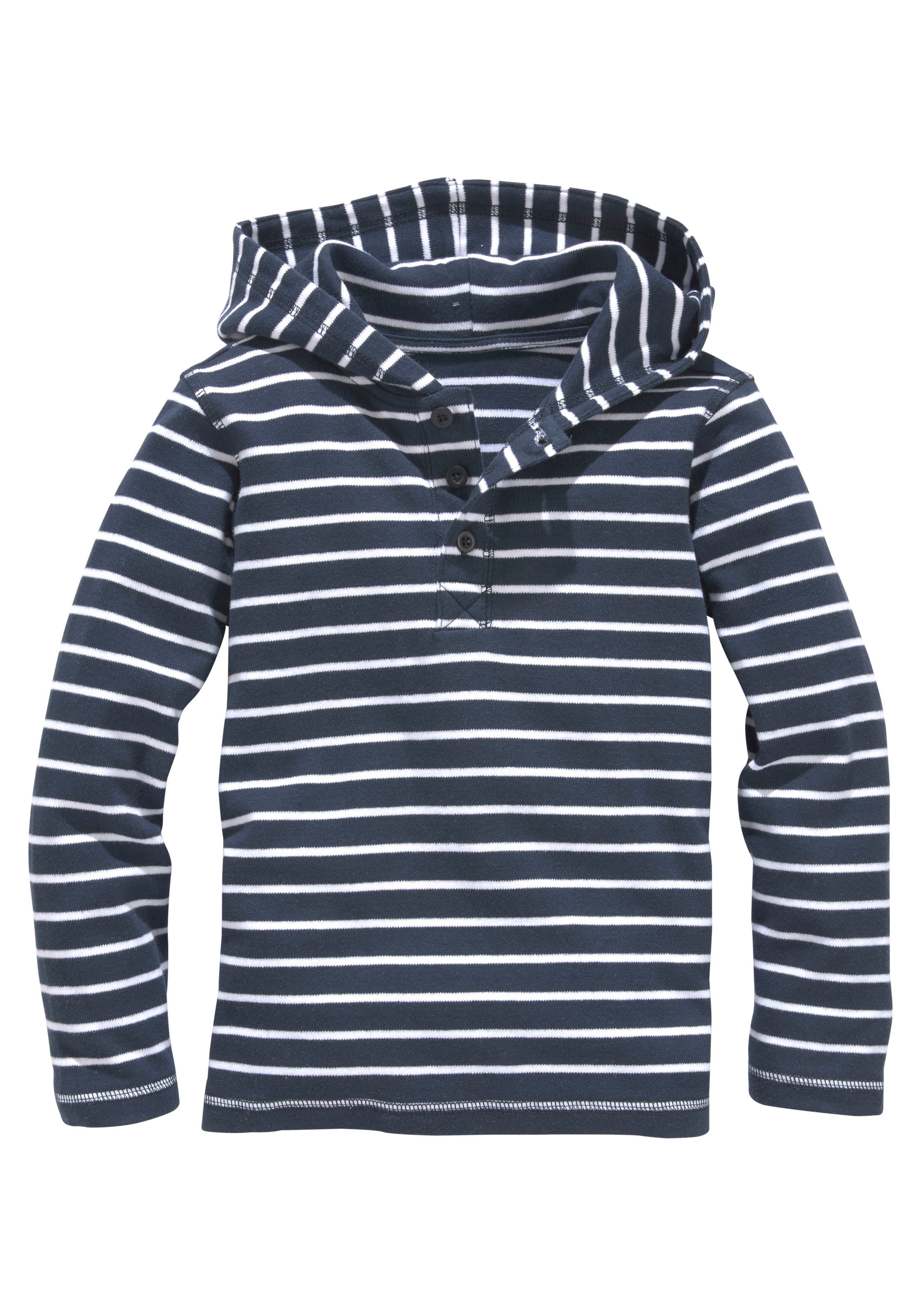 KIDSWORLD Kapuzenshirt »Ringel«, mit Knopfleiste und gewirktem Streifen  online bei OTTO | Sweatshirts