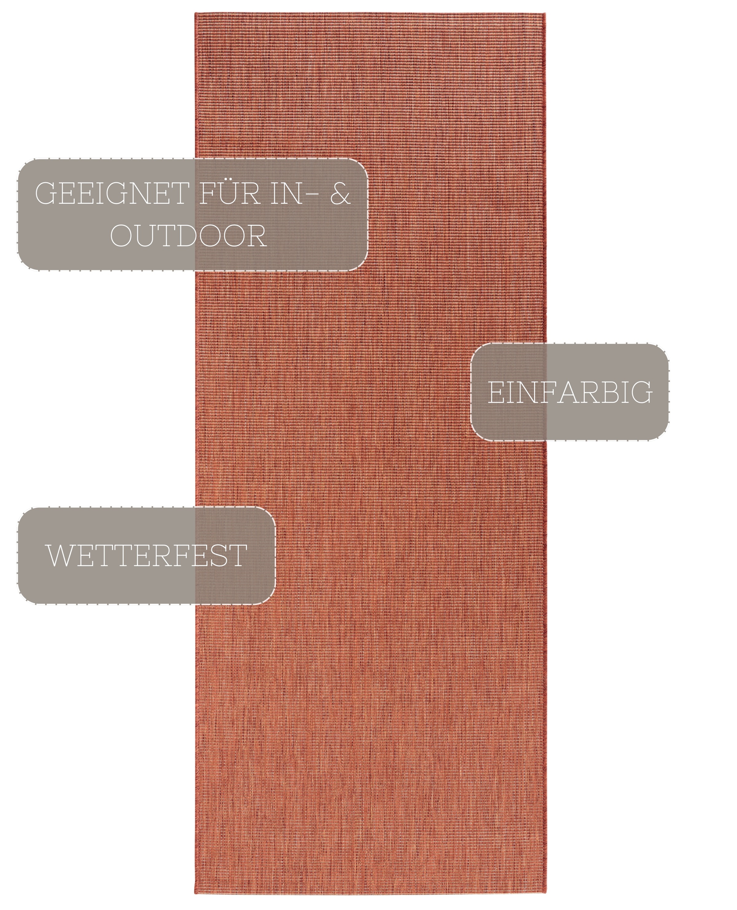 HANSE Home Teppich »Match«, rechteckig, 8 mm Höhe, In-& Outdoor, Kurzflor, Läufer, Modern, Unifarben, Wohnzimmer, Balkon