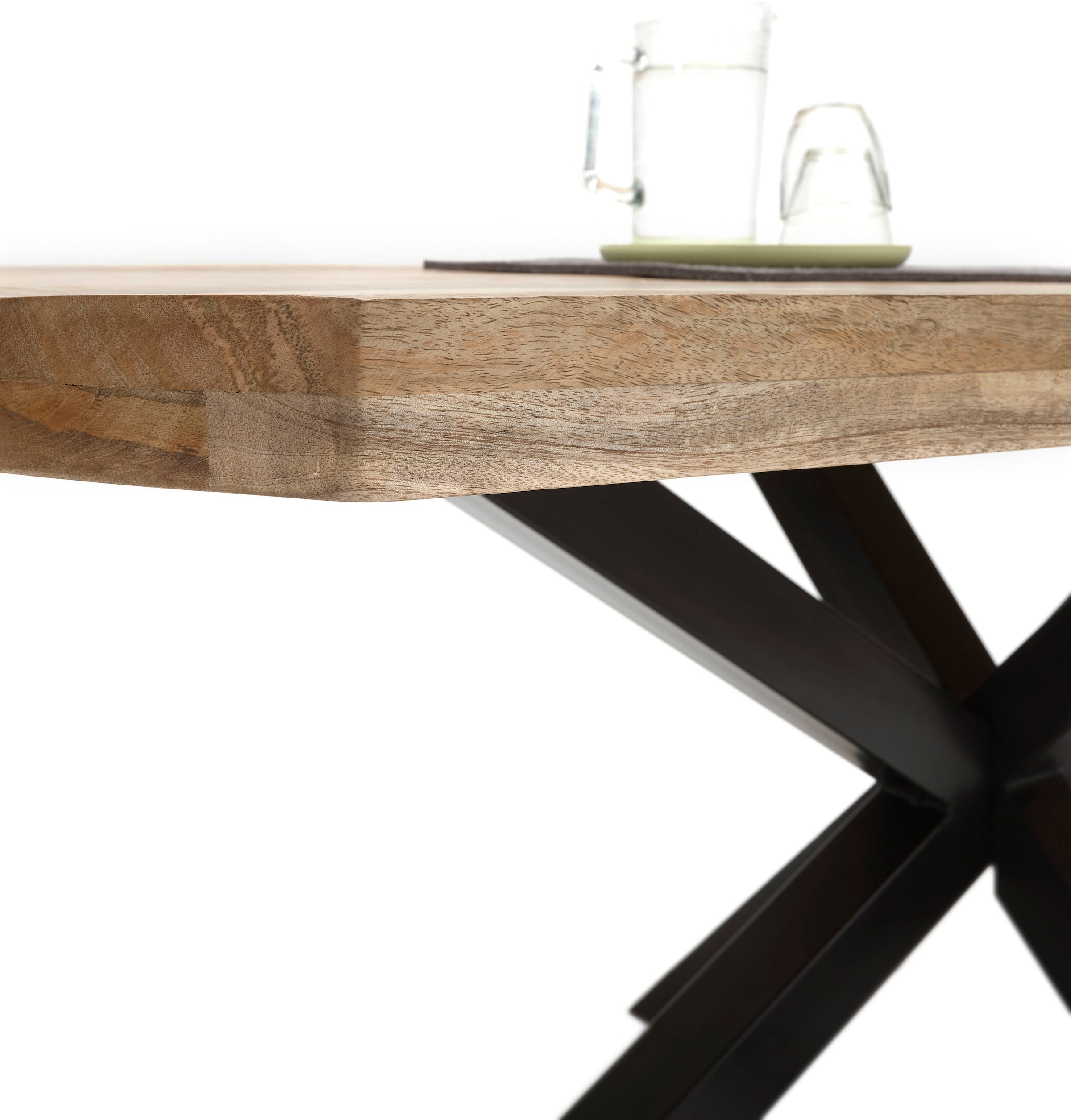 Stolkom Esstisch »Veneti«, 200 cm breit in Bootsform, Tisch Mango Massivholz