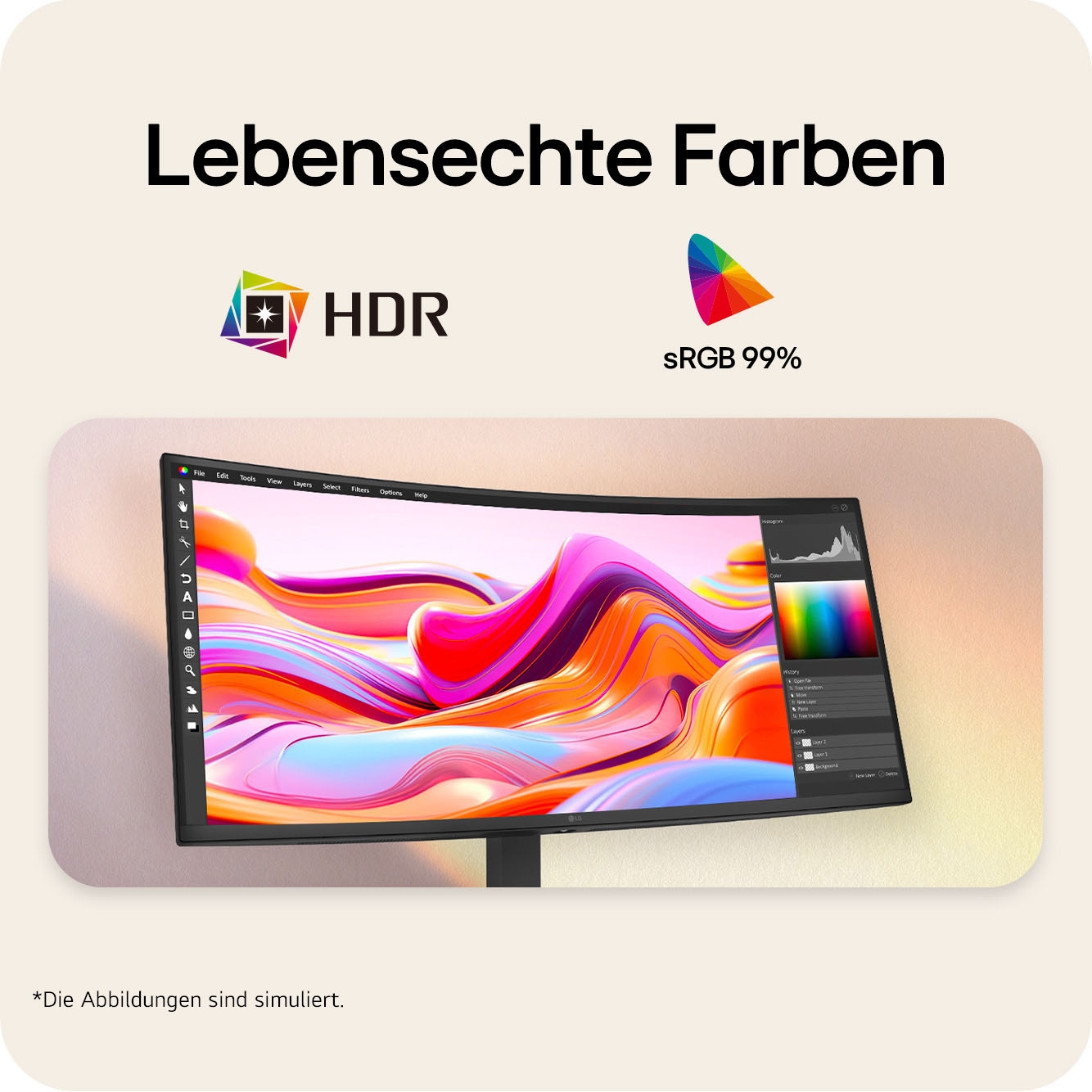 LG Curved-LED-Monitor »34U640B« 86 cm/34 ″  3440 x 1440 px UWQHD 5 Reaktionszeit 144 Hz