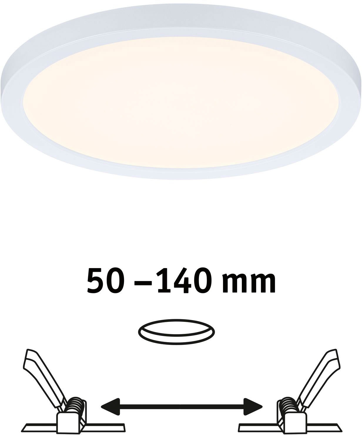 Paulmann LED Einbauleuchte »Areo« LED-Modul 1 Stk. Warmweiß LED Einbaupanel Areo VariFit IP44 rund 118mm 3000K