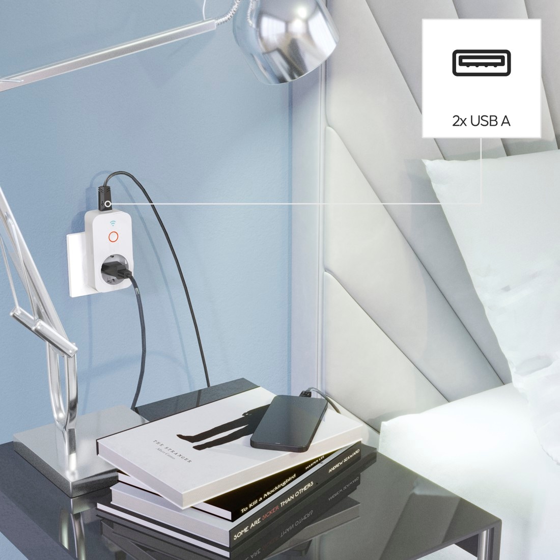Hama Funksteckdose »WLAN Steckdose, 2x USB-A, per Sprache/App steuern, 2300W, 10A«