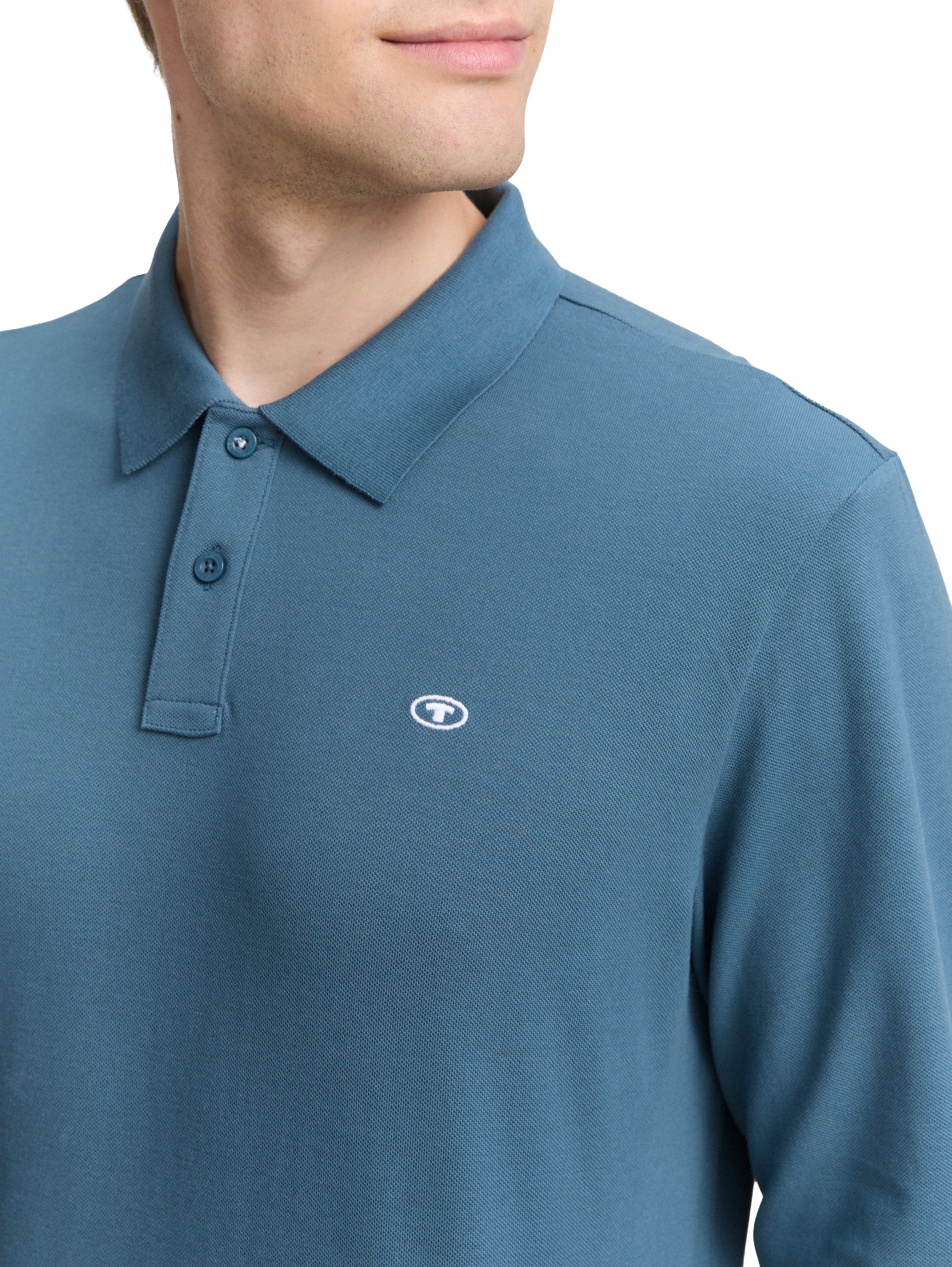 TOM TAILOR Langarm-Poloshirt, mit Logo-Stickerei