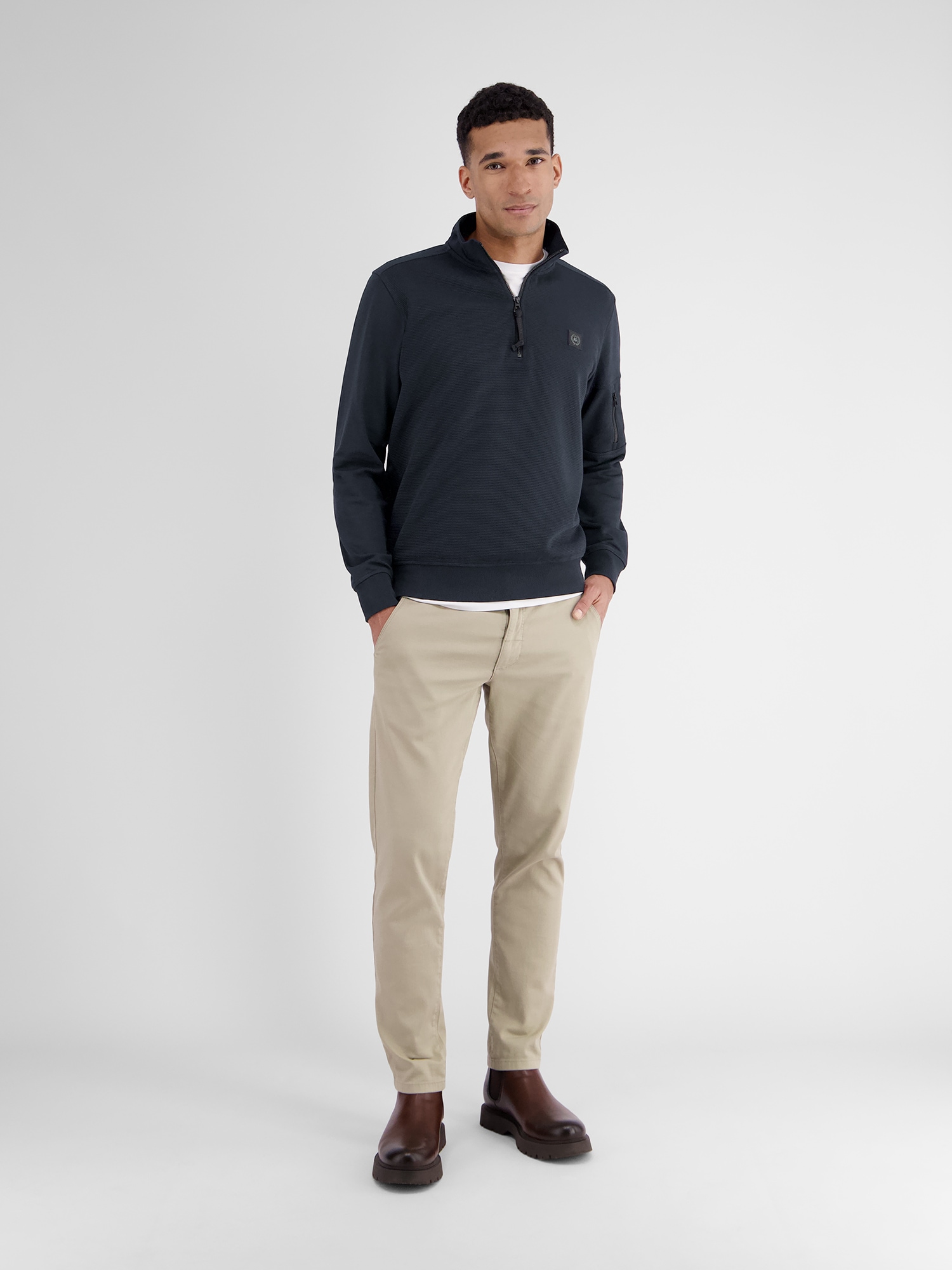 LERROS Sweatshirt »LERROS Herren Sweatshirt mit Troyerkragen«