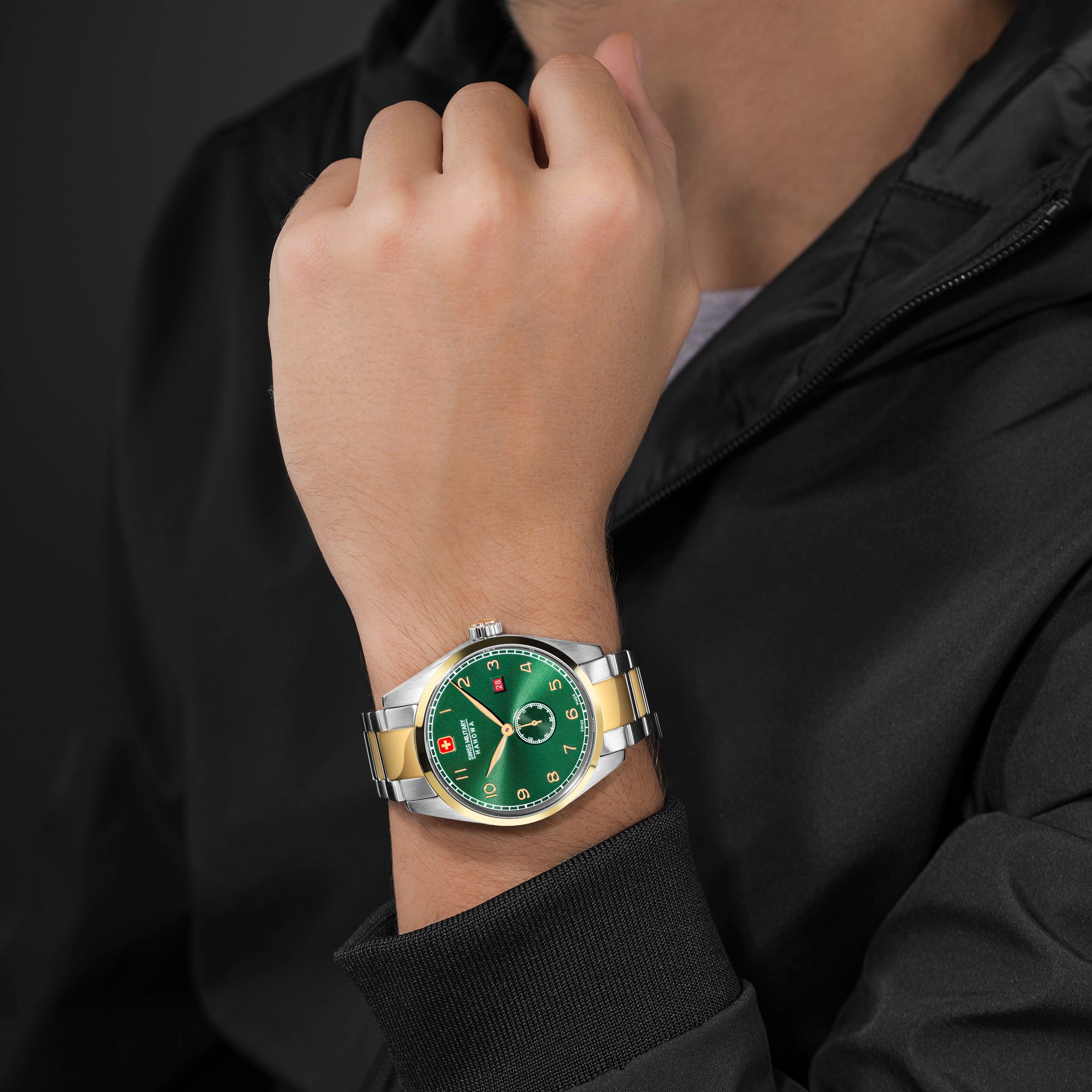 Swiss Military Hanowa Schweizer Uhr »LYNX, SMWGH0000760«, Quarzuhr, Armbanduhr, Herrenuhr, Swiss Made, bicolor, Datum