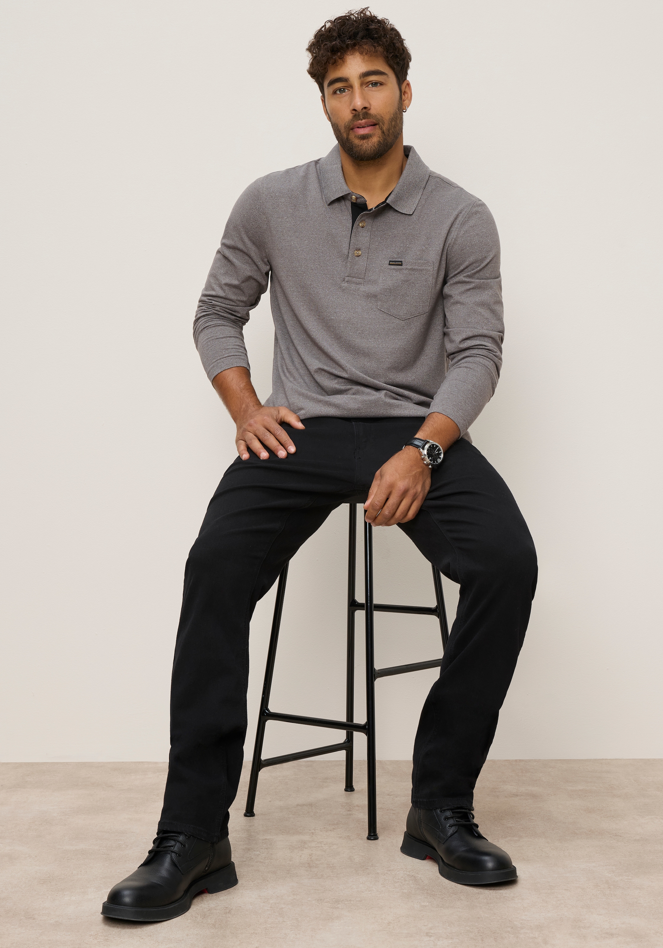 Bruno Banani Langarm-Poloshirt Angenehm weiche Jersey-Qualität trifft auf klassischen Polo-Style