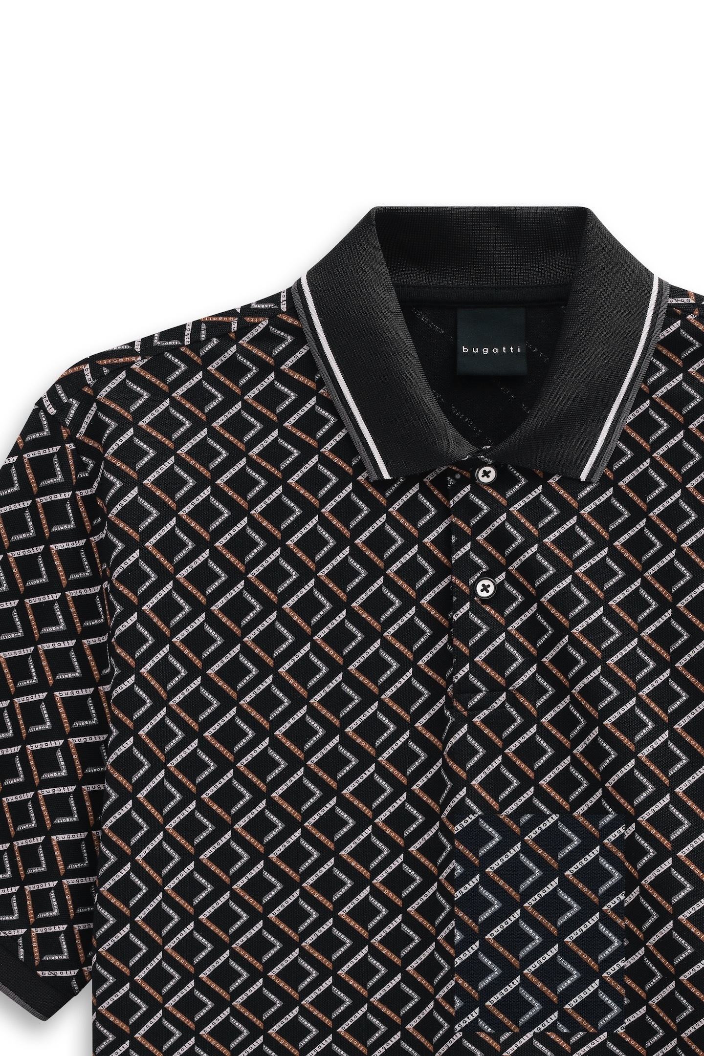 bugatti Poloshirt »Modern Fit«, mit Rauten-Muster