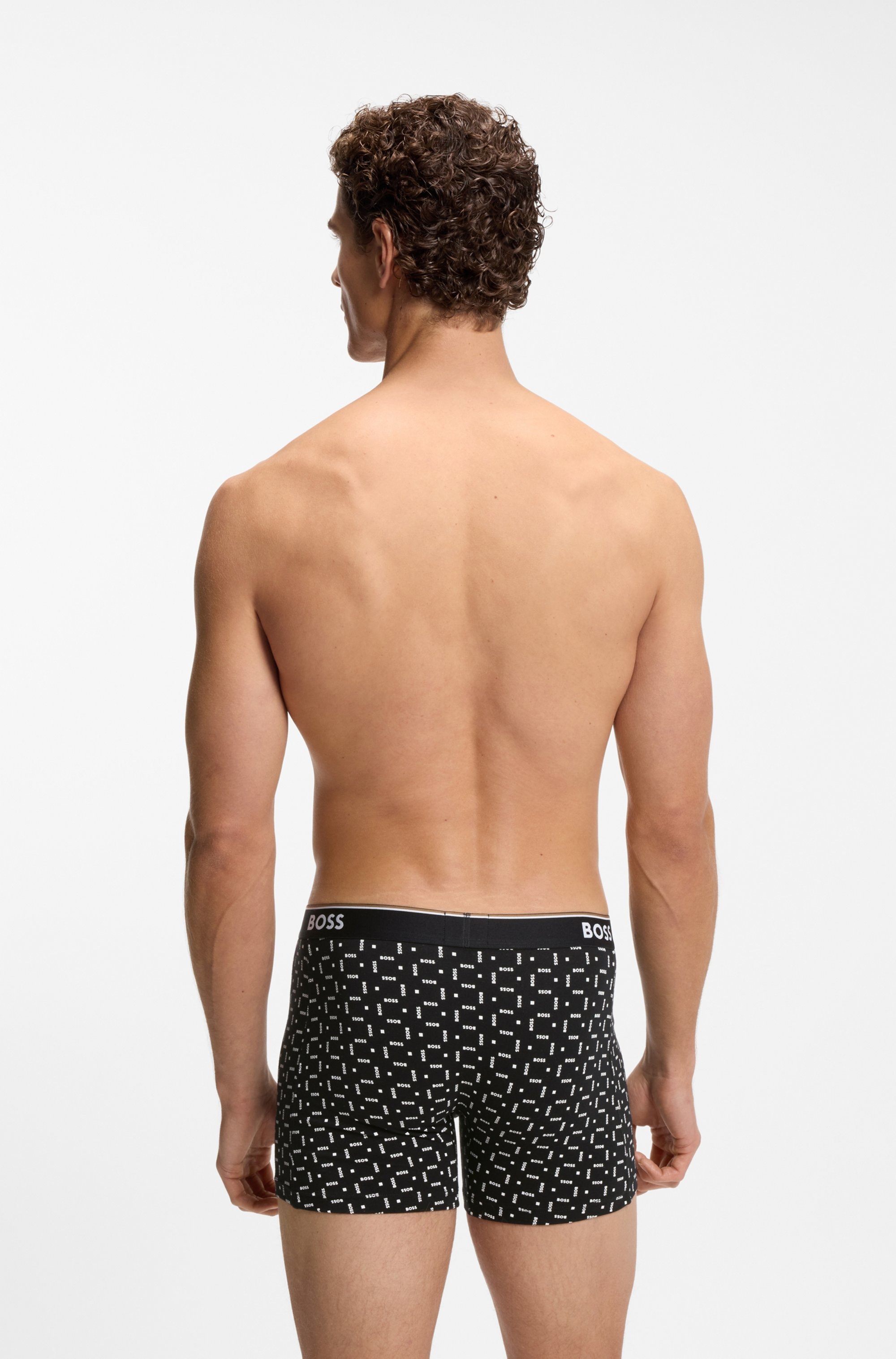 BOSS Boxershorts Packung, 3 Stk. längeres Bein, anliegend, aus Stretch-Baumwolle