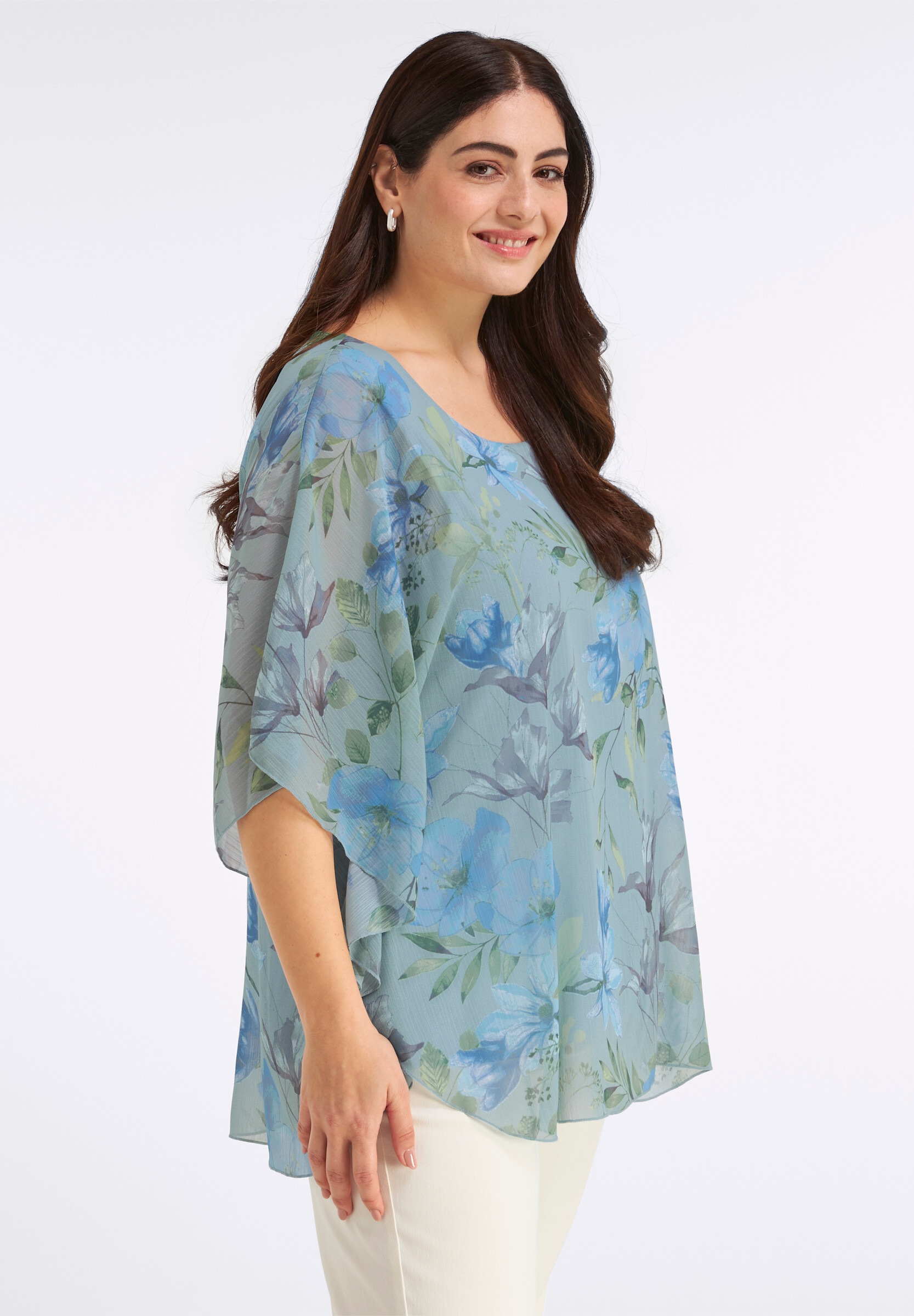 Sheego Longbluse »Tunika Tunika in Cape-Form«