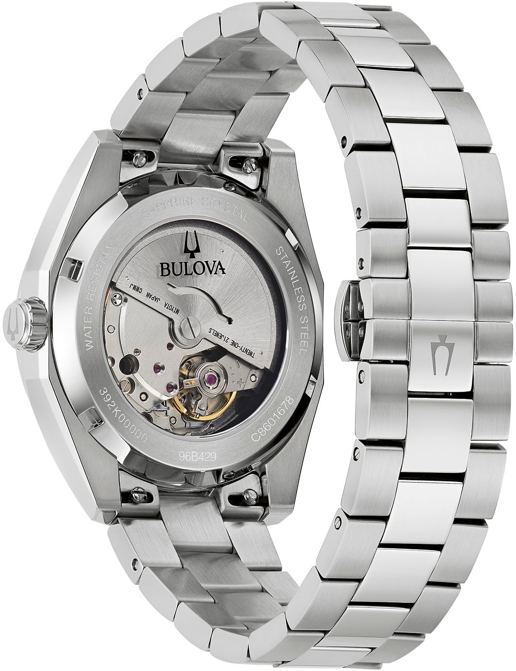 Bulova Automatikuhr, Armbanduhr, Herrenuhr, Damenuhr, Edelstahlarmband, Saphirglas