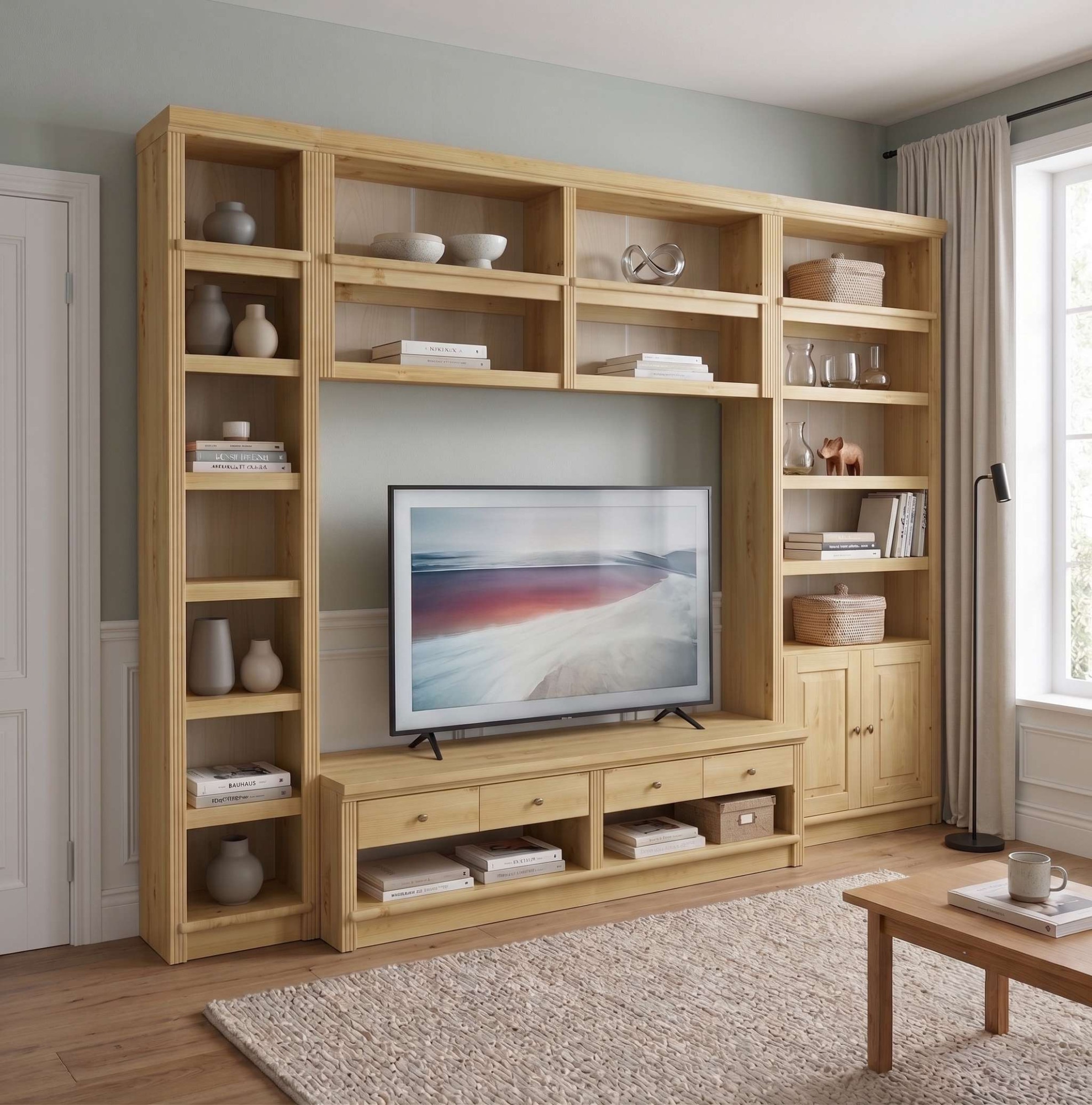 OTTO home Lowboard »Soeren TV-Kommode« B/T/H: 158/45/45 cm,  aus massiver Kiefer, mit 2 Schubladen, FSC®-zertifiziert