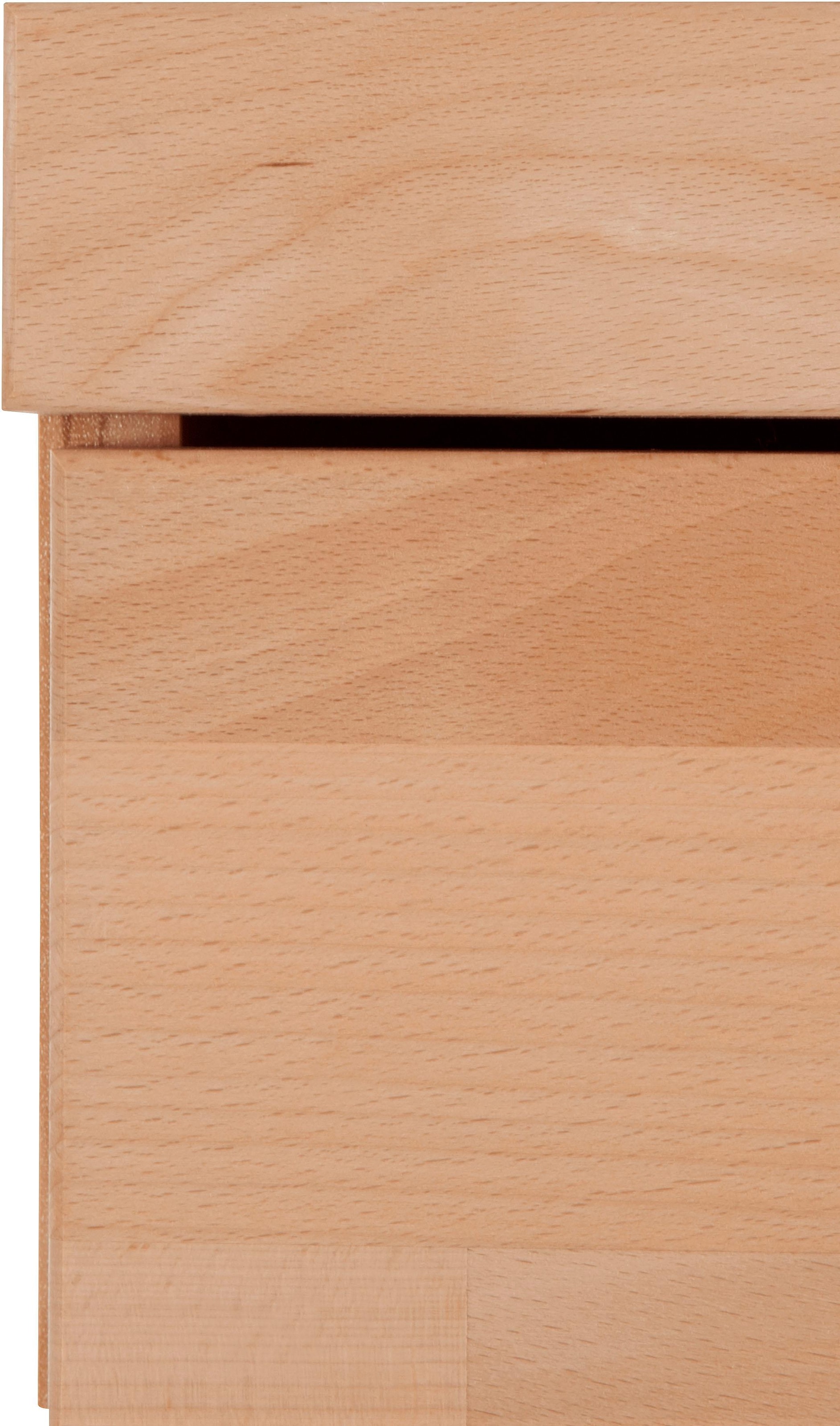 Home affaire Highboard »Ribe,120cm breit,112cm hoch,Oberplatte massiv,12 Fächer«, Holz massiv, Holzwerkstoff, Metall Griffe,2Türen mit Glaseinsatz