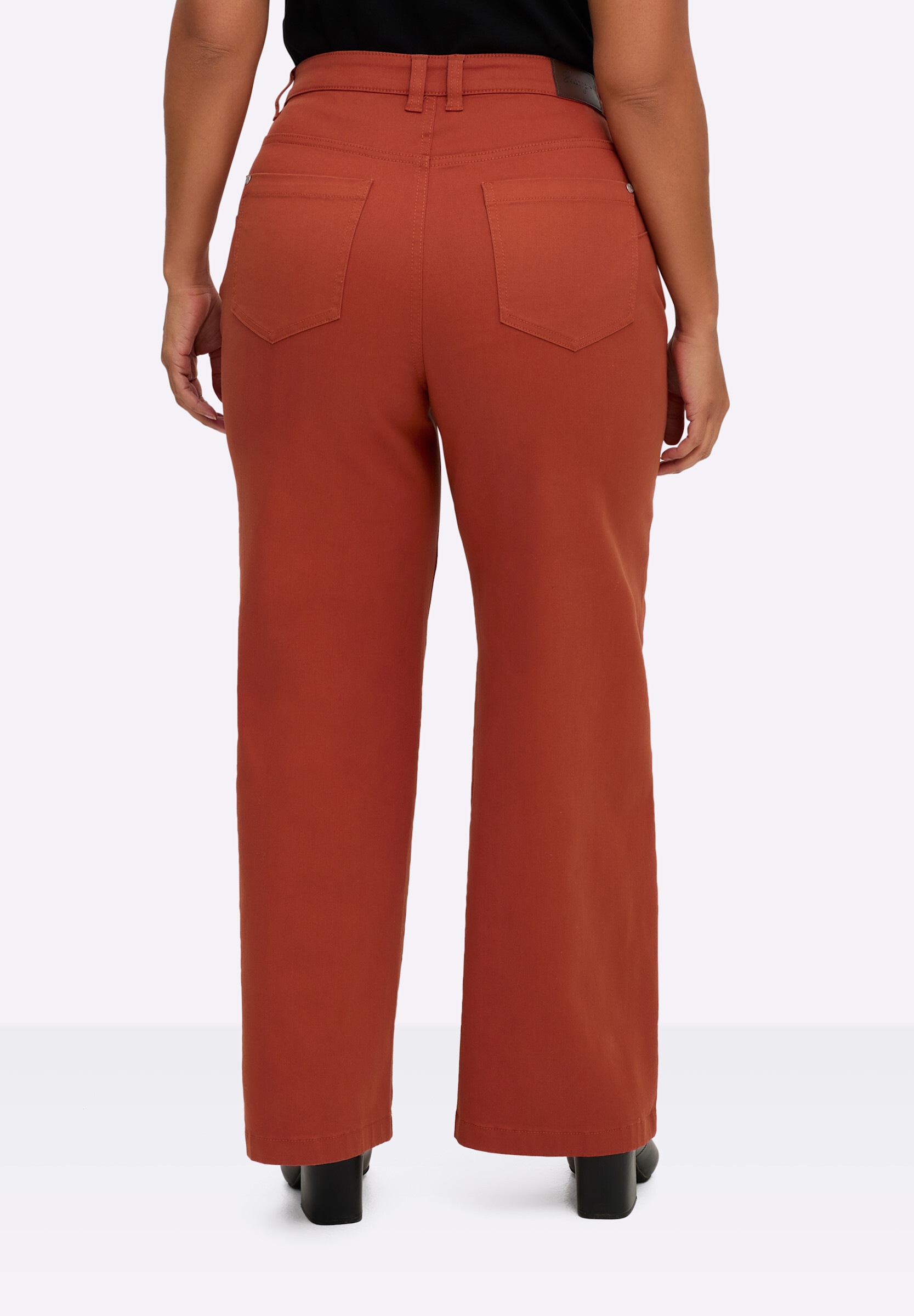 Sheego 5-Pocket-Jeans »Jeans Jeans mit weitem Bein und High-Waist-Bund«