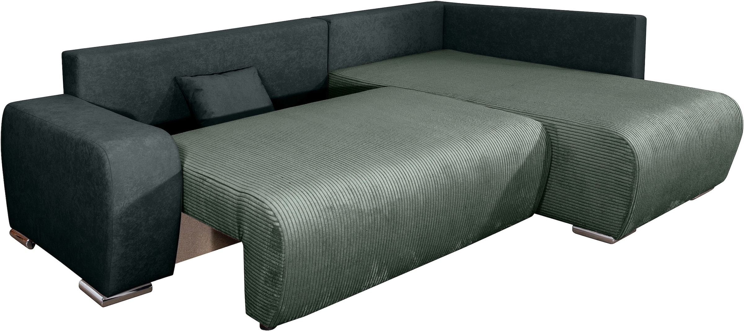 COLLECTION AB Ecksofa »Poppy L-Form, B: 227 cm« Schlaffunktion, Bettkasten & 1 Zierkissen