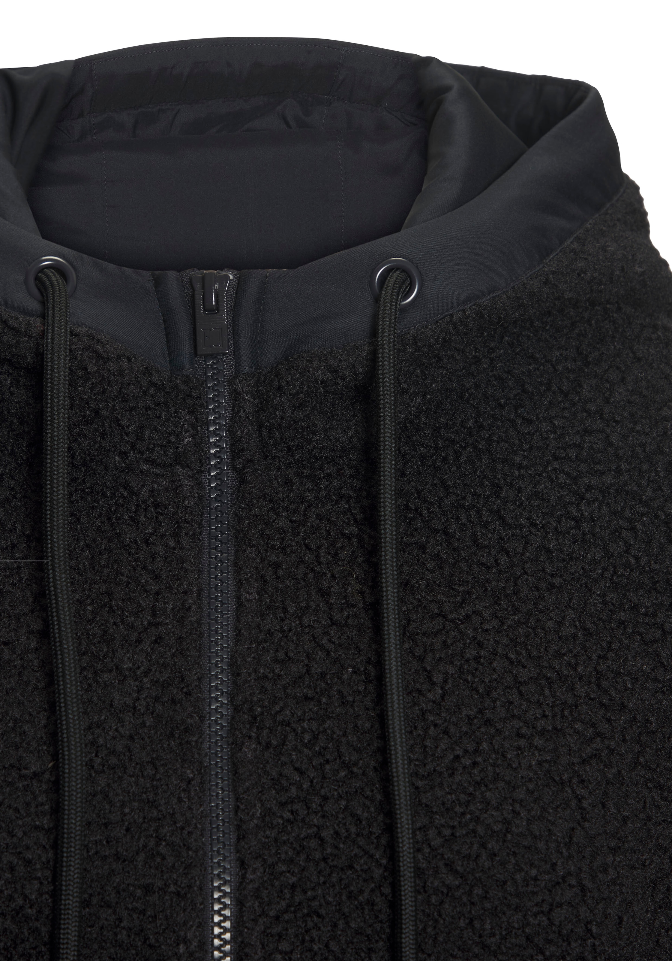 Elbsand Fleecejacke, mit Kapuze, aus Teddy-Fleece- mit Kapuze und schönem Logo auf der Rückseite